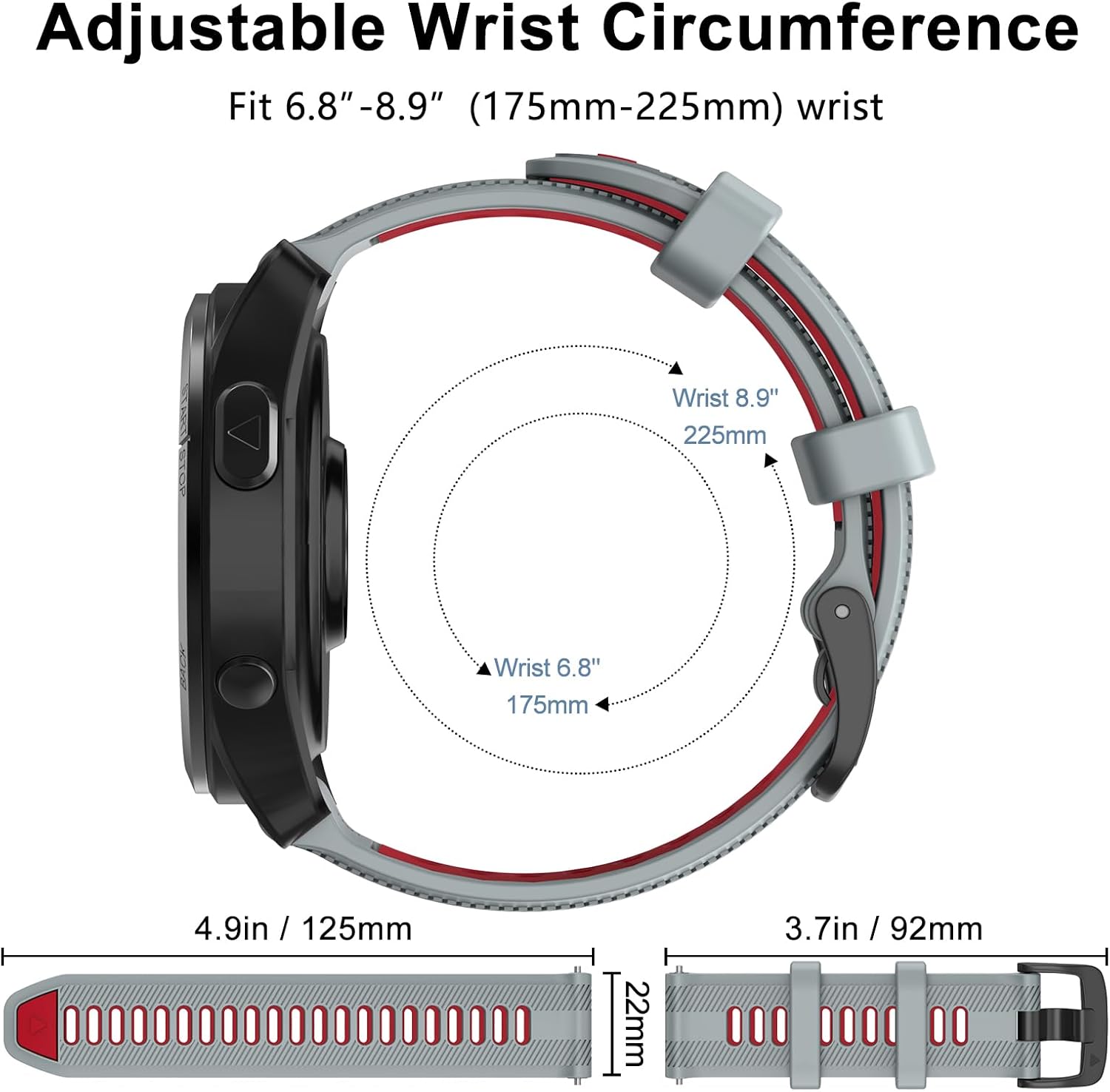 ISABAKE Correa de reloj para Garmin Forerunner 965Forerunner 955Forerunner 945Forerunner 935, bandas de repuesto de silicona suave de 0.866 pulgadas