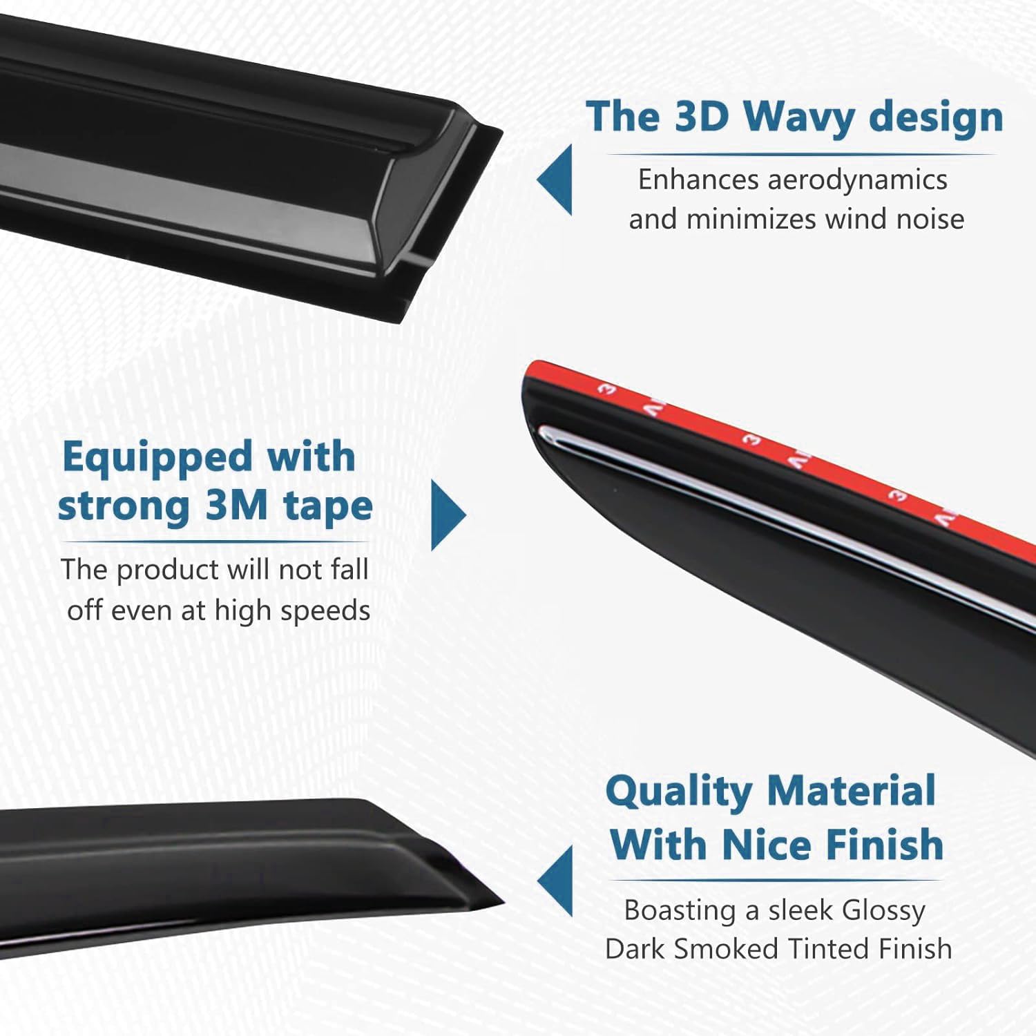 4 protectores de lluvia para ventana, deflector de viento para Honda CR-V (CRV) SUV 2017-2022, pantalla de ventilación de montaje exterior delantera