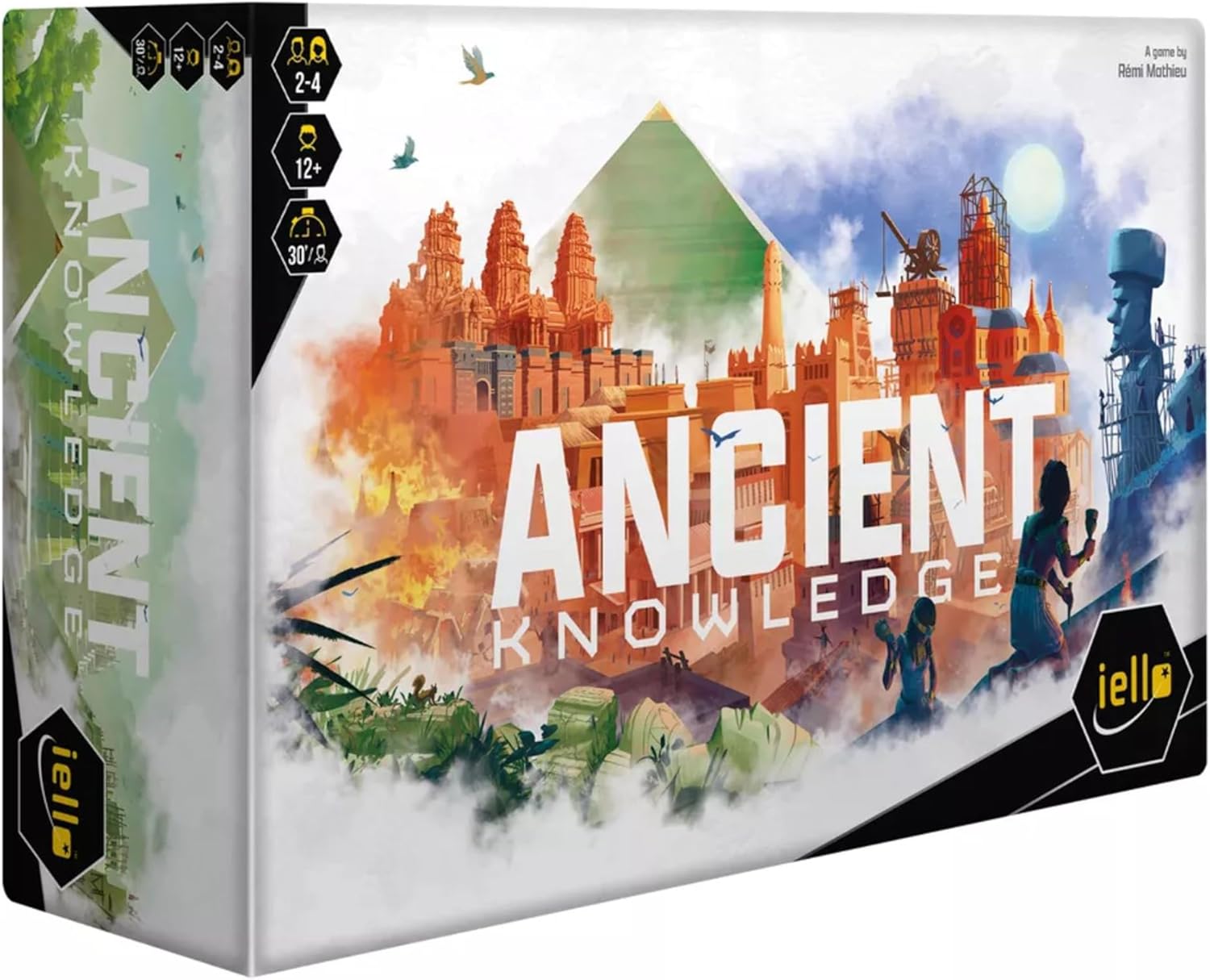 IELLO Ancient Knowledge – Juego de cartas de estrategia, edificio de Tableau, edades de 12 años, 2-4 jugadores, 30 minutos por jugador