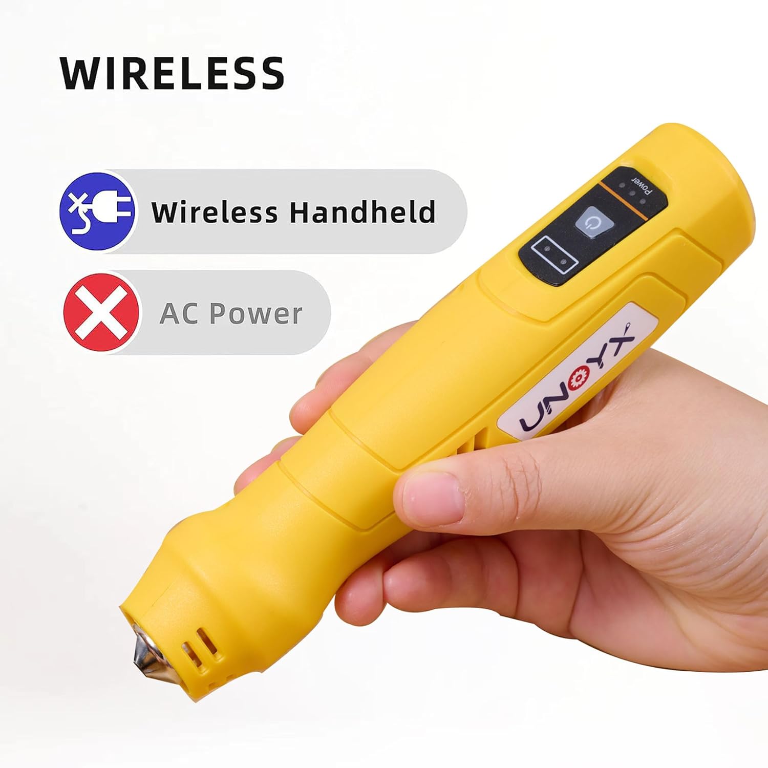 Pistola de calor inalámbrica para manualidades, calentamiento rápido de 600 F, mini pistola de aire caliente recargable para envoltura retráctil,