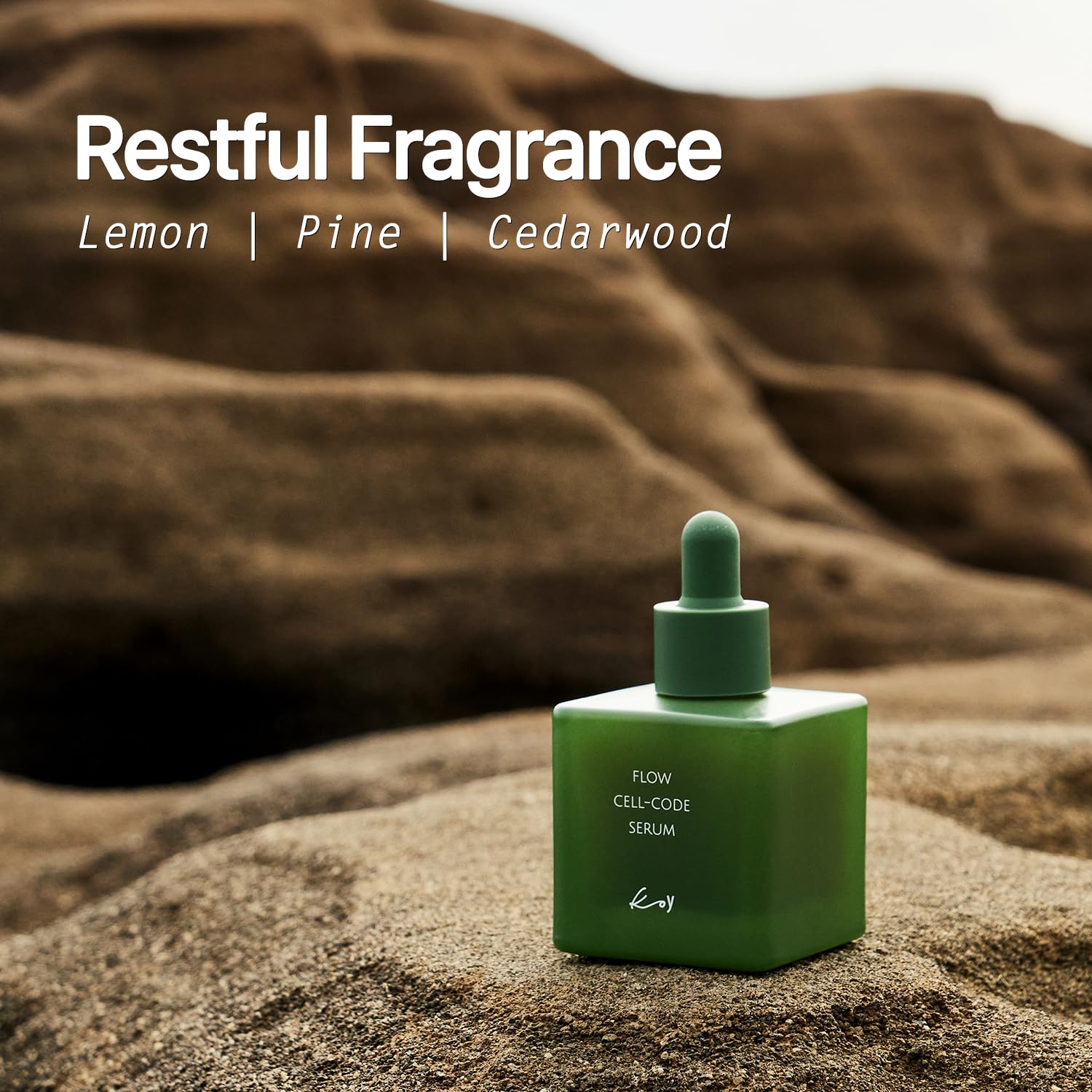 KOY Flow Cell-Code Serum – Suero facial de regeneración de la piel, Crithmum Maritimum(Rock Samphire), agua de rosas, agua de oxígeno para