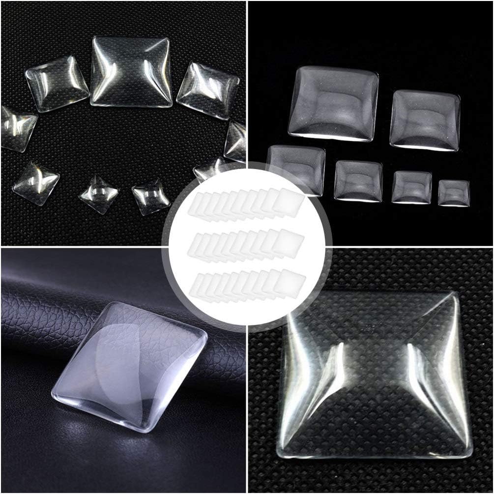 EXCEART 100 piezas de cabujones de cúpula de vidrio cuadrado con parte trasera plana de cristal transparente para foto colgante de joyería artesanal