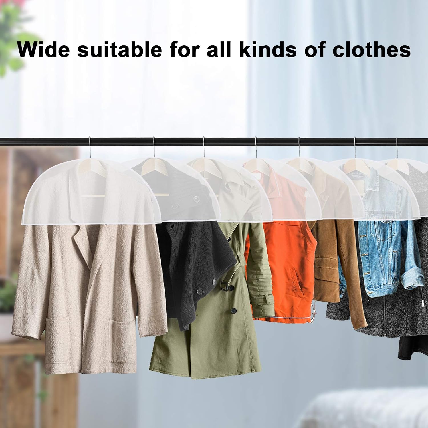 12 espacios de almacenamiento (24 x 11 x 2 pulgadas) para ropa de viaje, fundas de hombro para ropa, fundas antipolvo para ropa, bolsas antipolvo