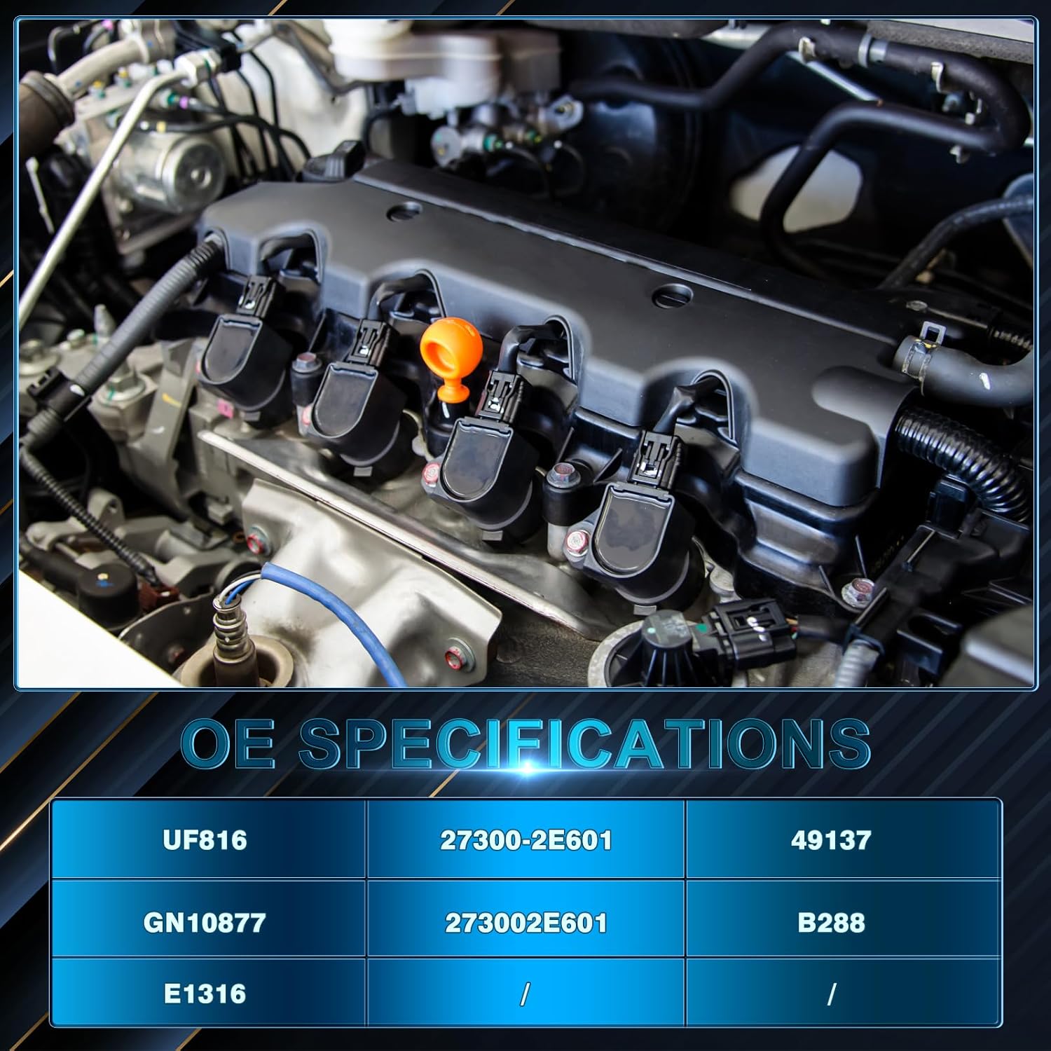 Paquete de 4 bobinas de encendido para Hyundai Elantra 2.0L L4 2017-2020, Kona 2018-2020, Sonata 2016-2019, para Kia Forte 2016-2020, Koup 2016,