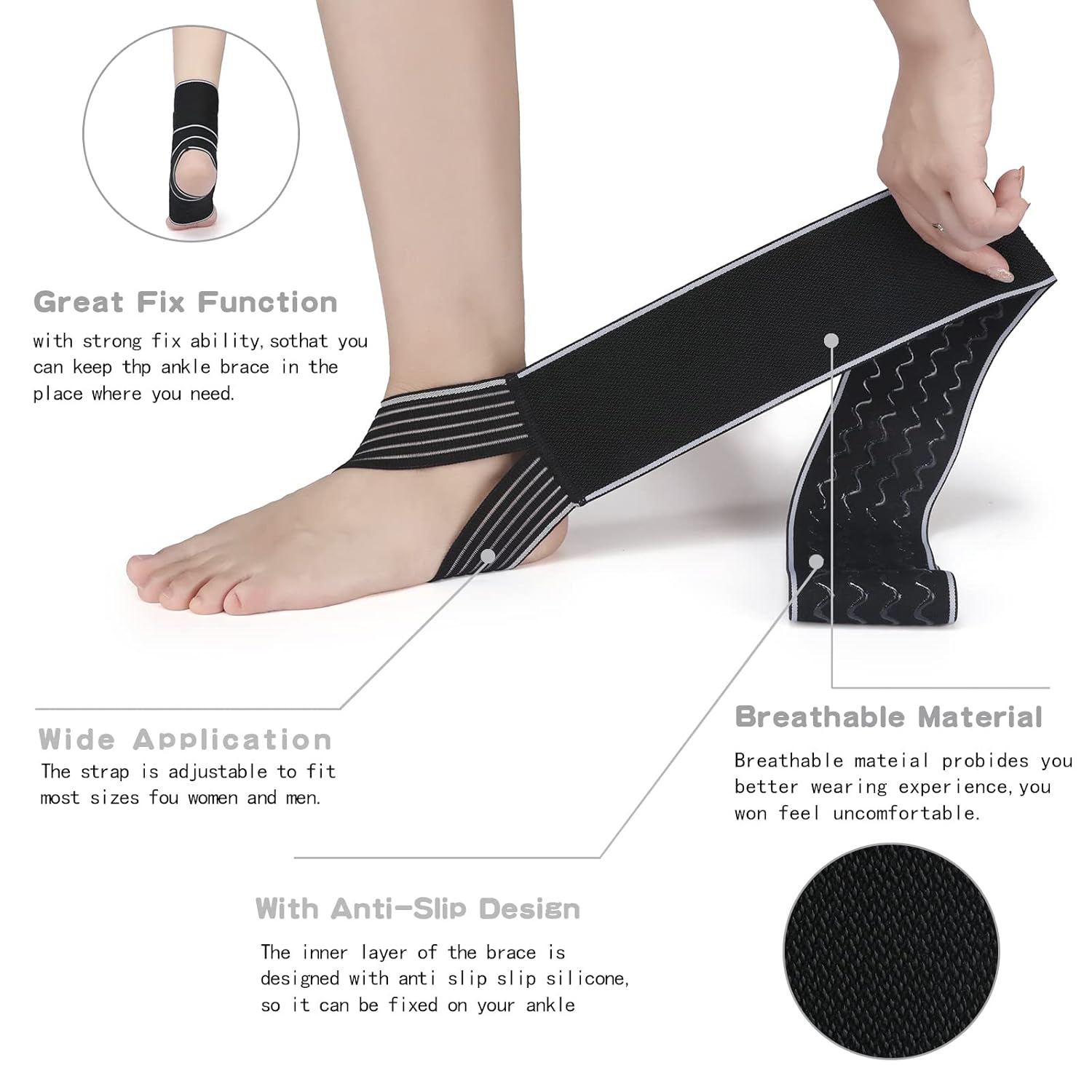 Ankle Support,Ankle Brace for Men and Women, Adjustable Ankle Compression Brace for Plantar fasciitis, arthritis sprains, muscle fatigue or joint