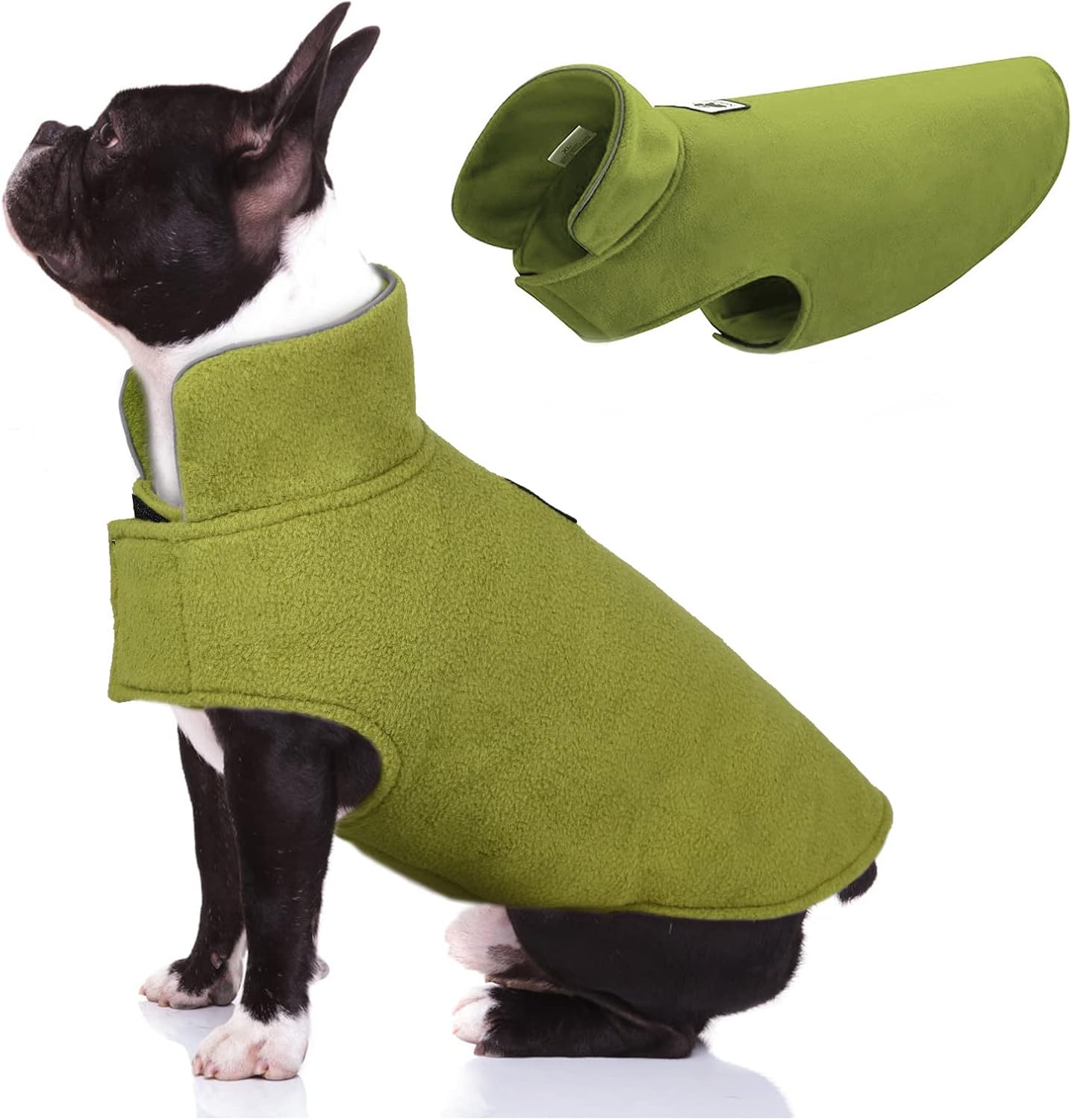 DENTRUN – Abrigo de forro polar para perros en invierno resistente al viento chaqueta reflectante para mascota chaleco para perro para razas de