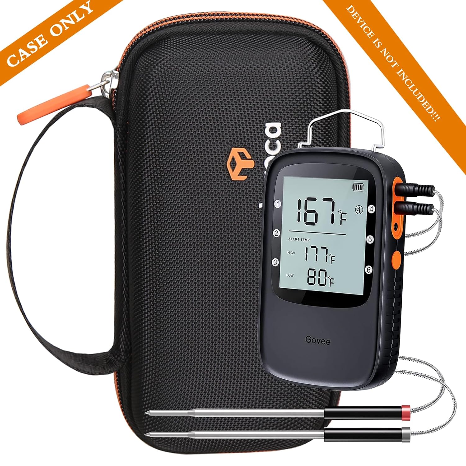 Aproca Estuche rígido de almacenamiento de viaje, para termómetro de carne Bluetooth Govee y accesorios