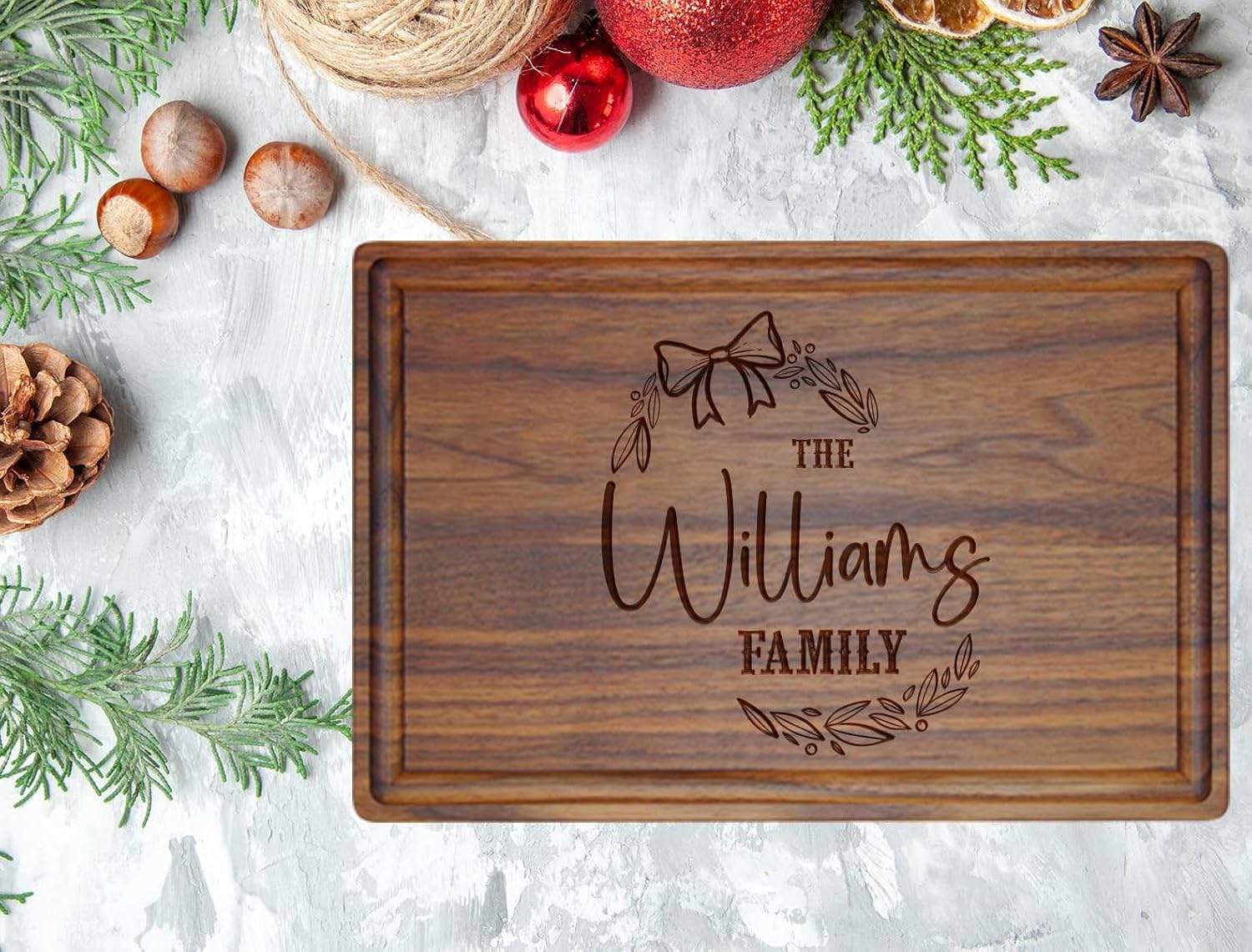 Customized Wood Cutting Boards – Custom Engraved Wooden Chopping Block for Kitchen – Unique Personalized Gift Ideas for Christmas, Thanksgiving, New