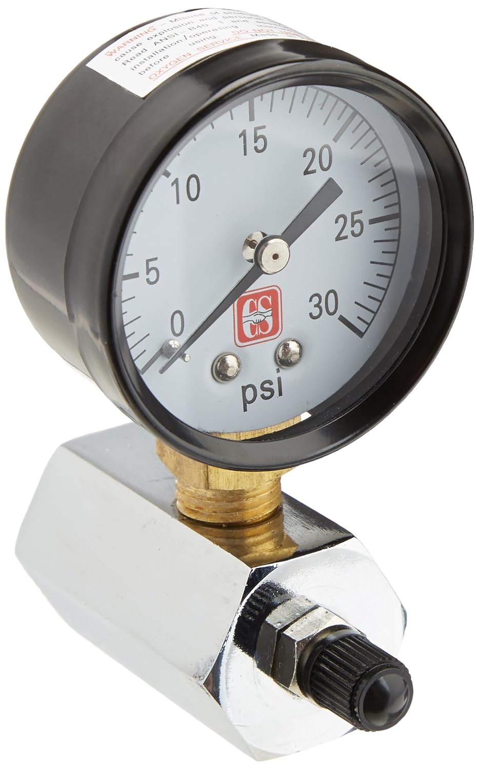 Eastman Medidor de prueba de presión de gas, 30 PSI x 34 pulgadas IPS, esfera de 2 pulgadas, caja de acero, 45167