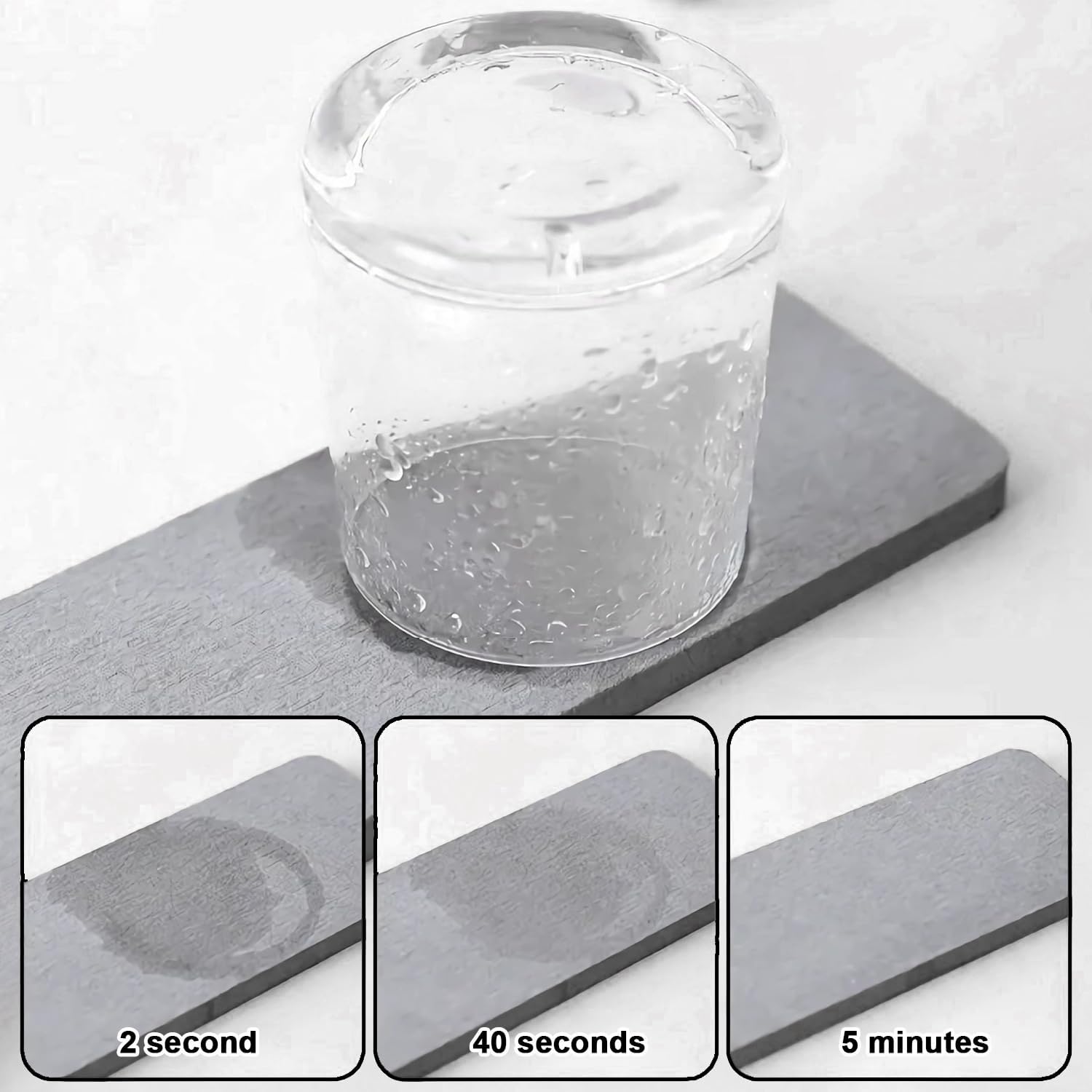 Juego de 5 posavasos de diatomita absorbentes de agua, soporte para jabón de tierra de diatomeas, bandeja de piedra absorbente de agua para jabones,
