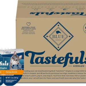 Blue Buffalo Tastefuls Spoonless Singles – Alimento húmedo para gatos adultos, plato principal de pavo, tazas perfectamente porcionadas en (24) Blue Buffalo Tastefuls Spoonless Singles – Alimento húmedo para gatos adultos, plato principal de pavo, tazas perfectamente porcionadas en (24)