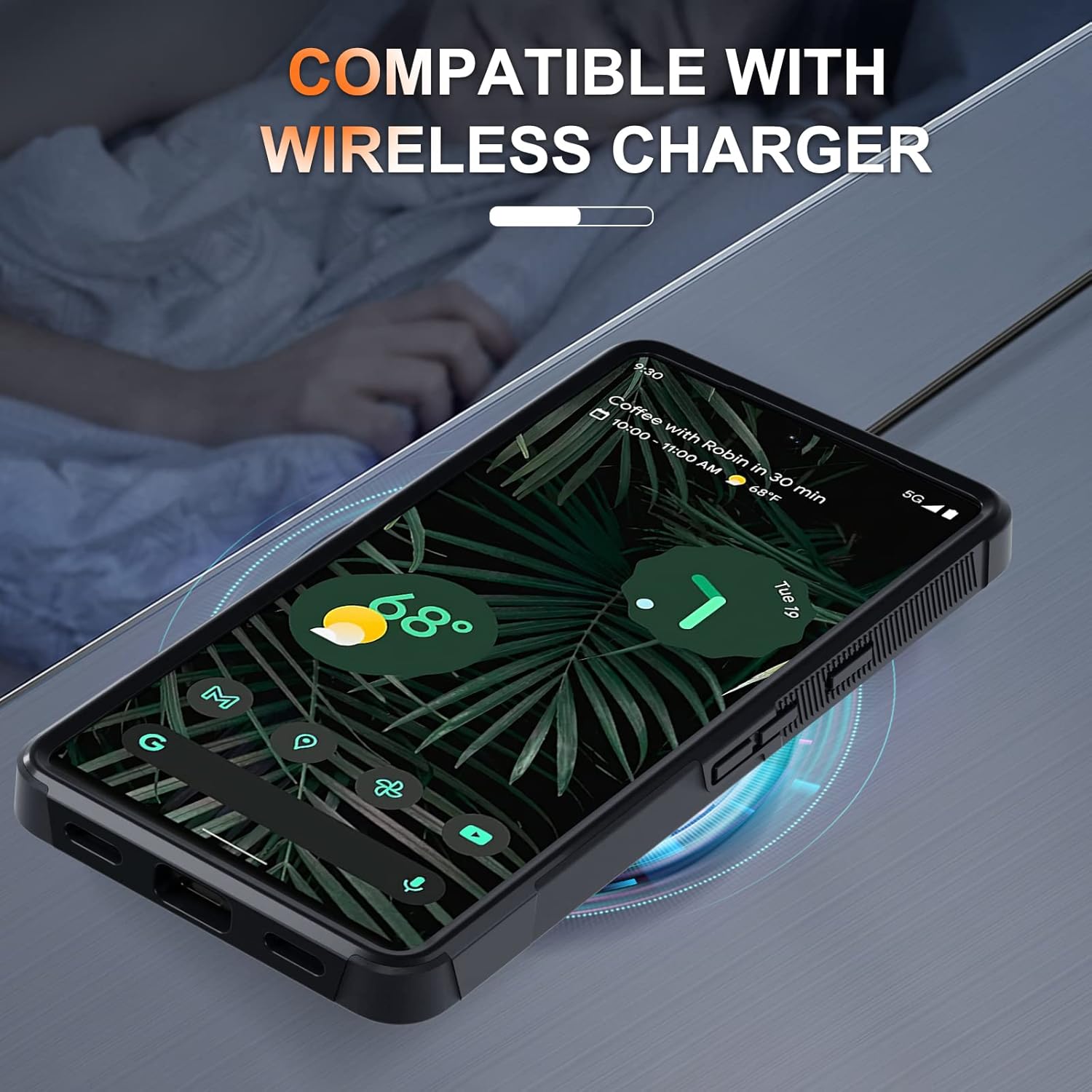 Funda para Google Pixel 7A, cuerpo completo, resistente, a prueba de golpes, con correa de cordón, protector de pantalla de vidrio templado y