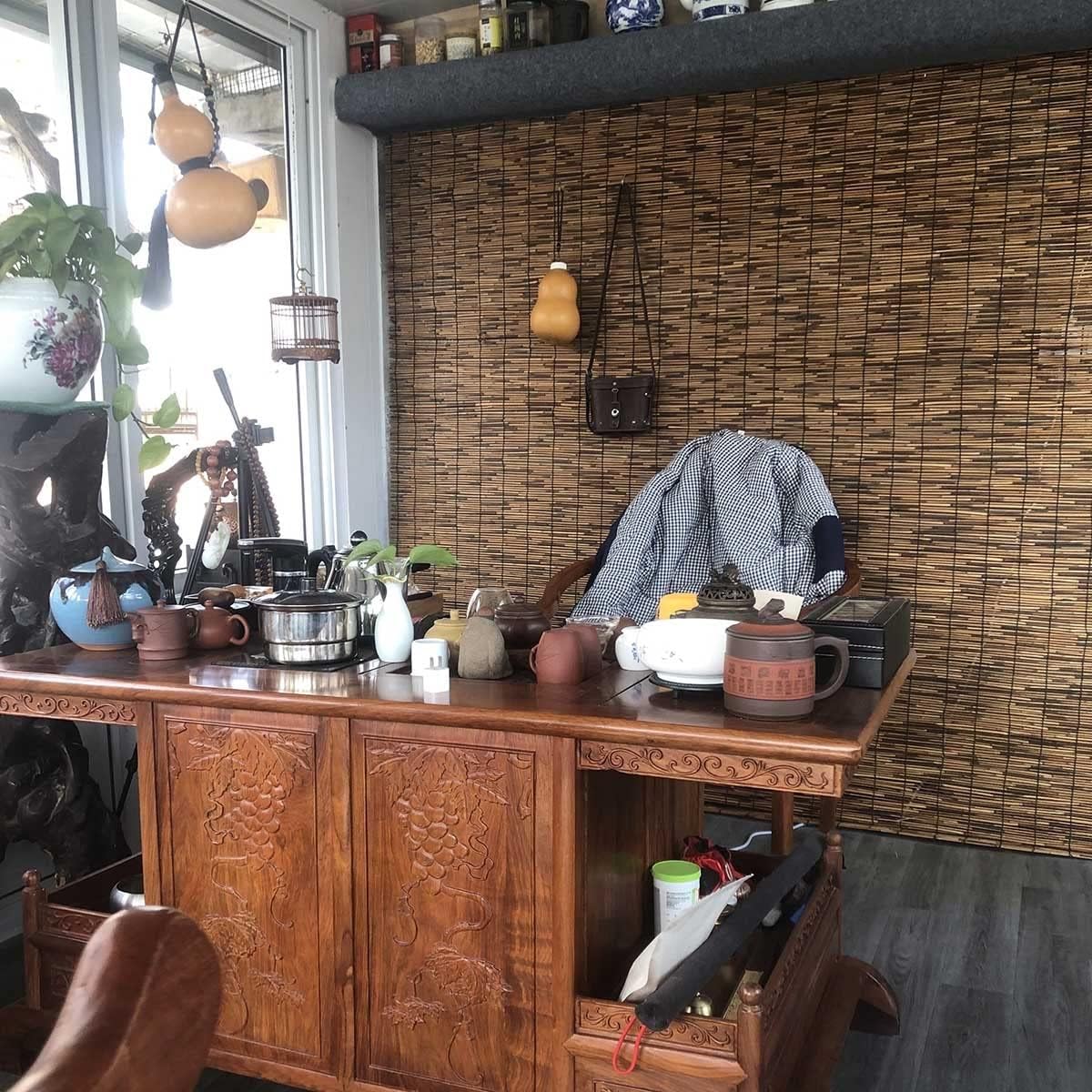 Persianas enrollables de bambú para dormitorio, cortinas enrollables de bambú para interiores, ventana semi opaca, cortina de bambú de oficina