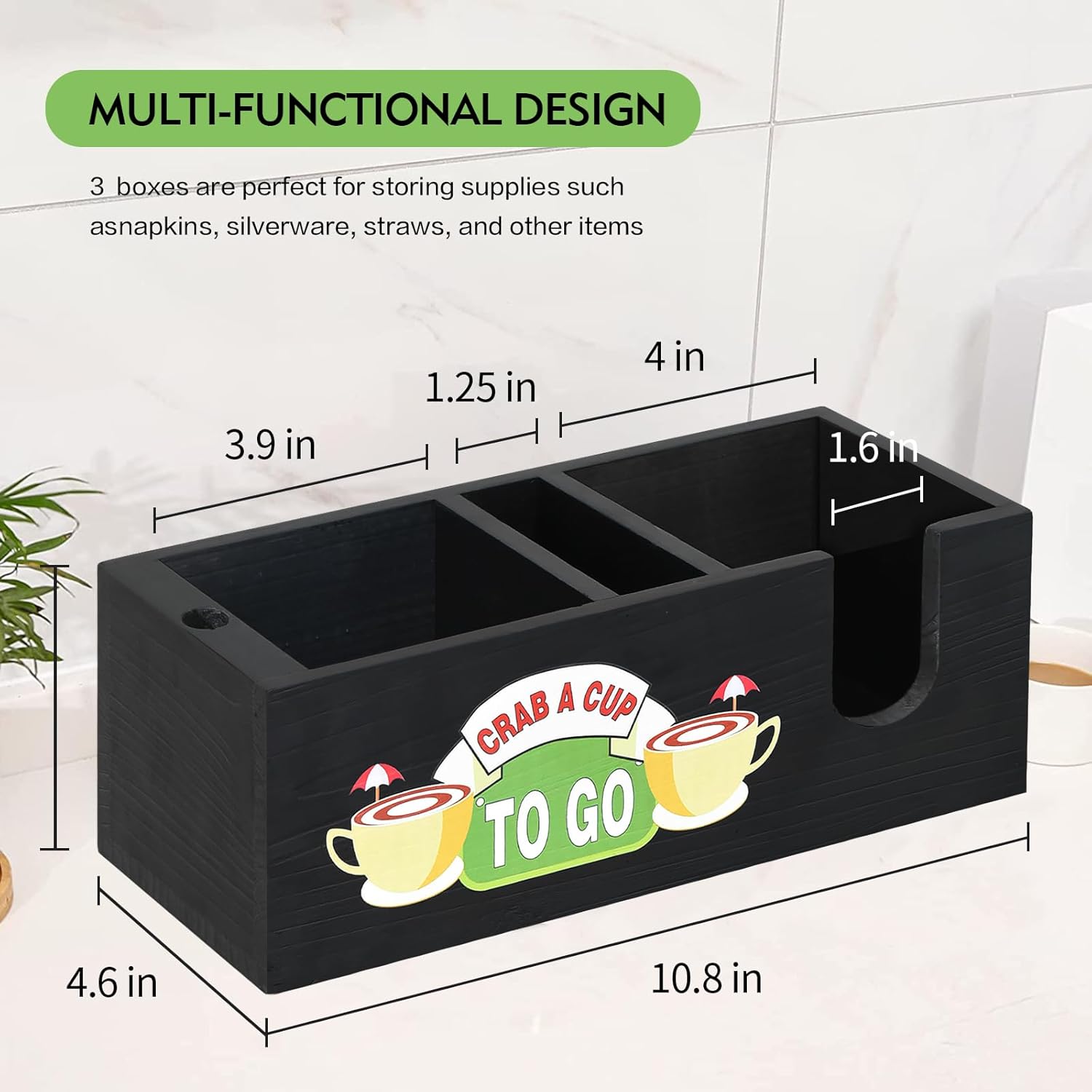 Accesorios y organizador de cafeterías dispensador de tazas de café, decoración de barra de café de madera, dispensador de tazas desechable, soporte