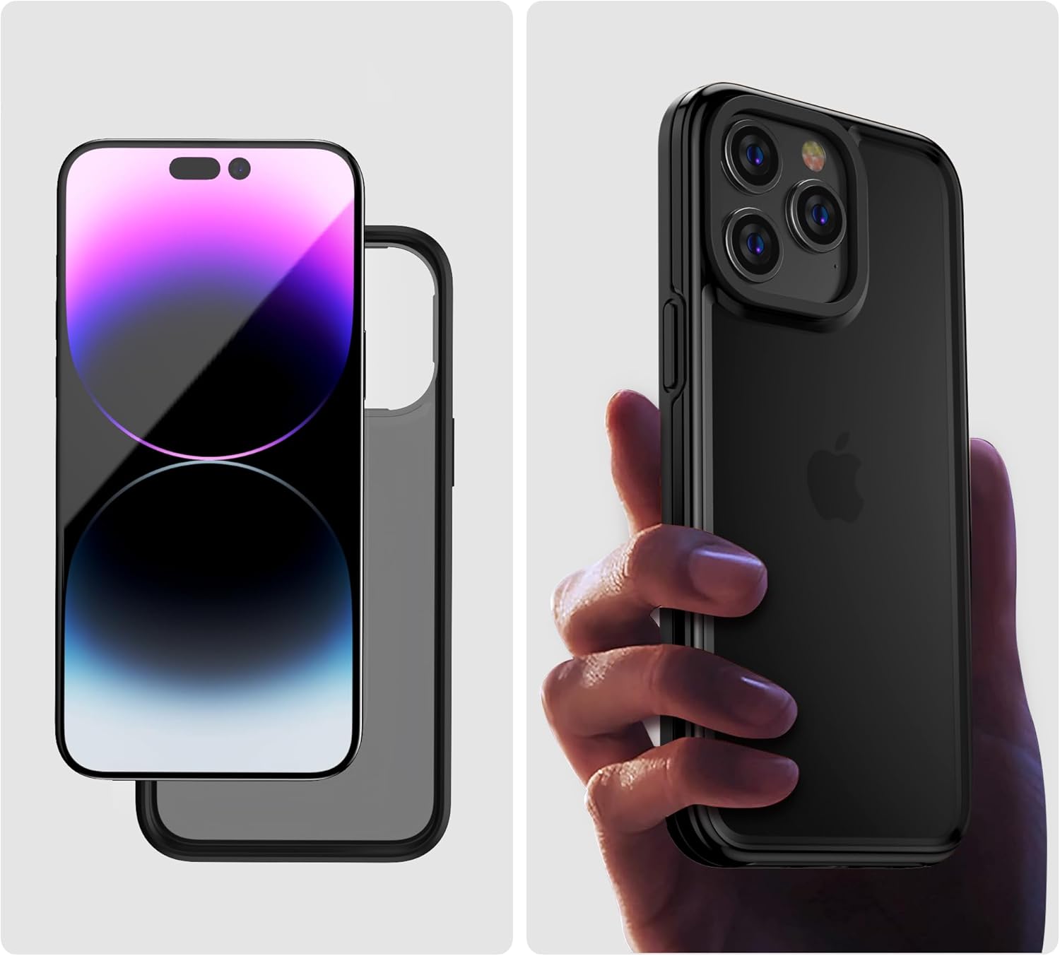 Funda compatible con iPhone 15 Pro Max para mujeres y hombres, delgada, dura, translúcida, mate, a prueba de golpes, funda protectora para iPhone 15