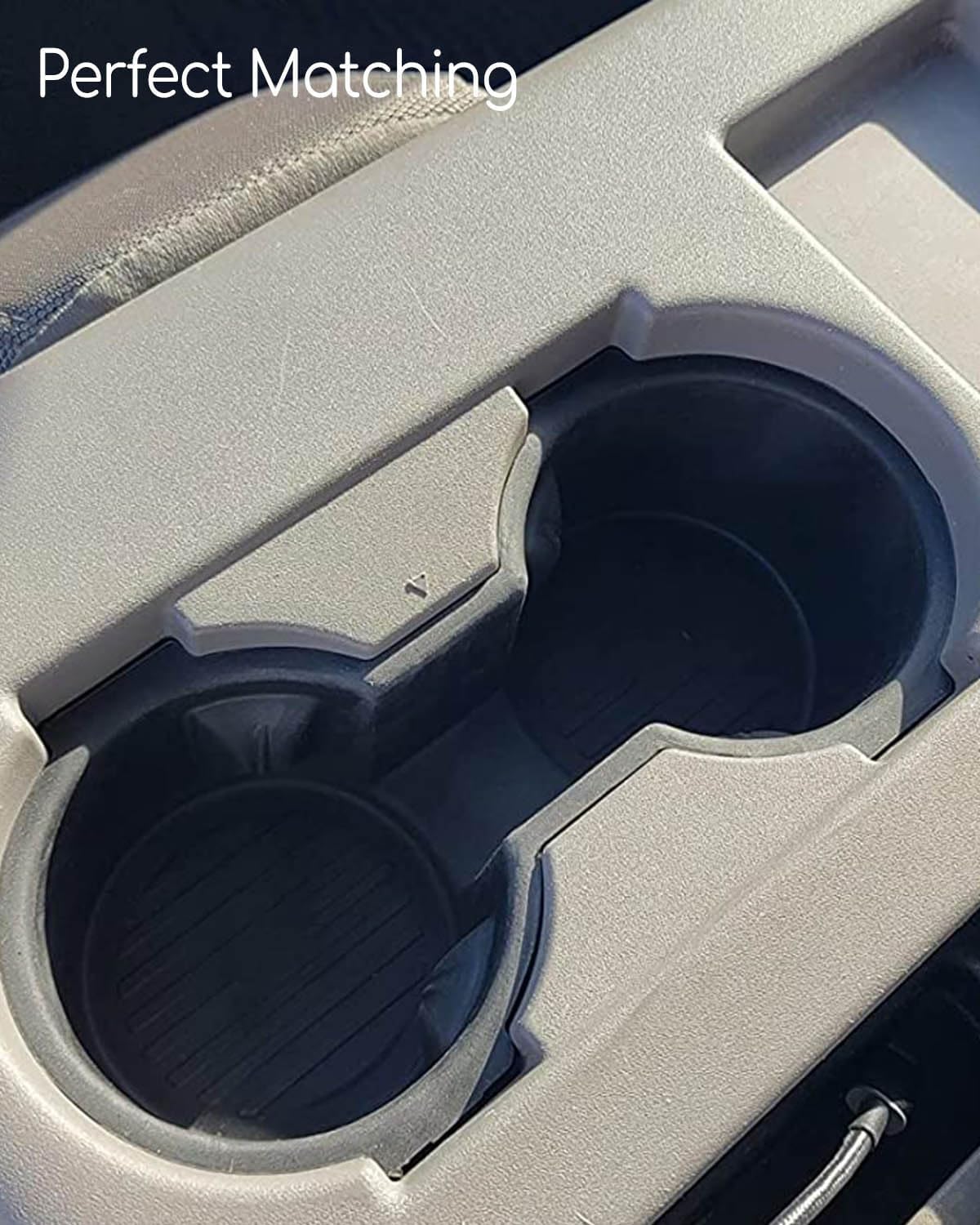 Insertos para portavasos de goma para consola de automóvil con capacidad para 2 tazas, apto para Ford F-150 XLT XL Lariat solo 2015-2017, apto para