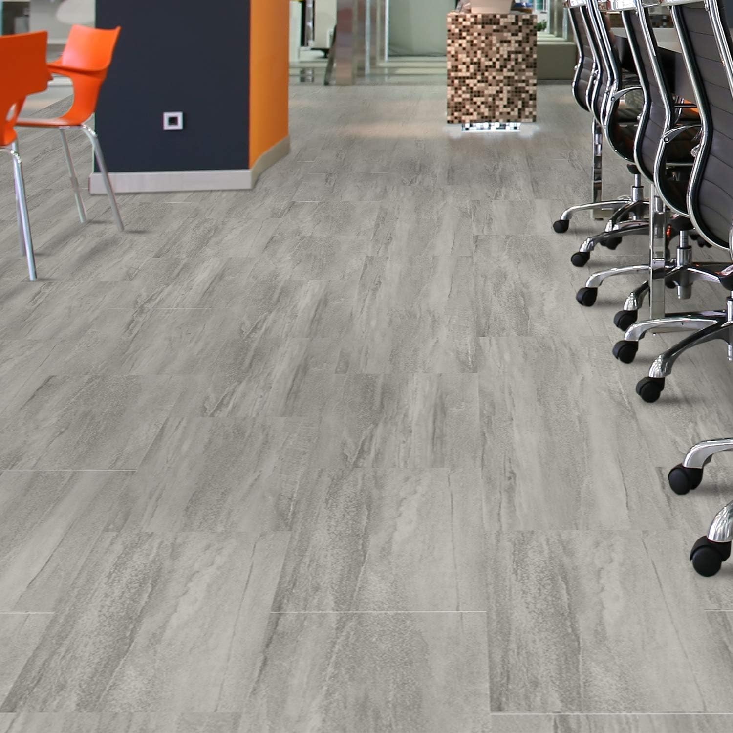 Lucida Surfaces Azulejos de vinilo de lujo  Suelo adhesivo adhesivo para instalación de bricolaje  18 tablones de aspecto de piedra  GlueCore+  36