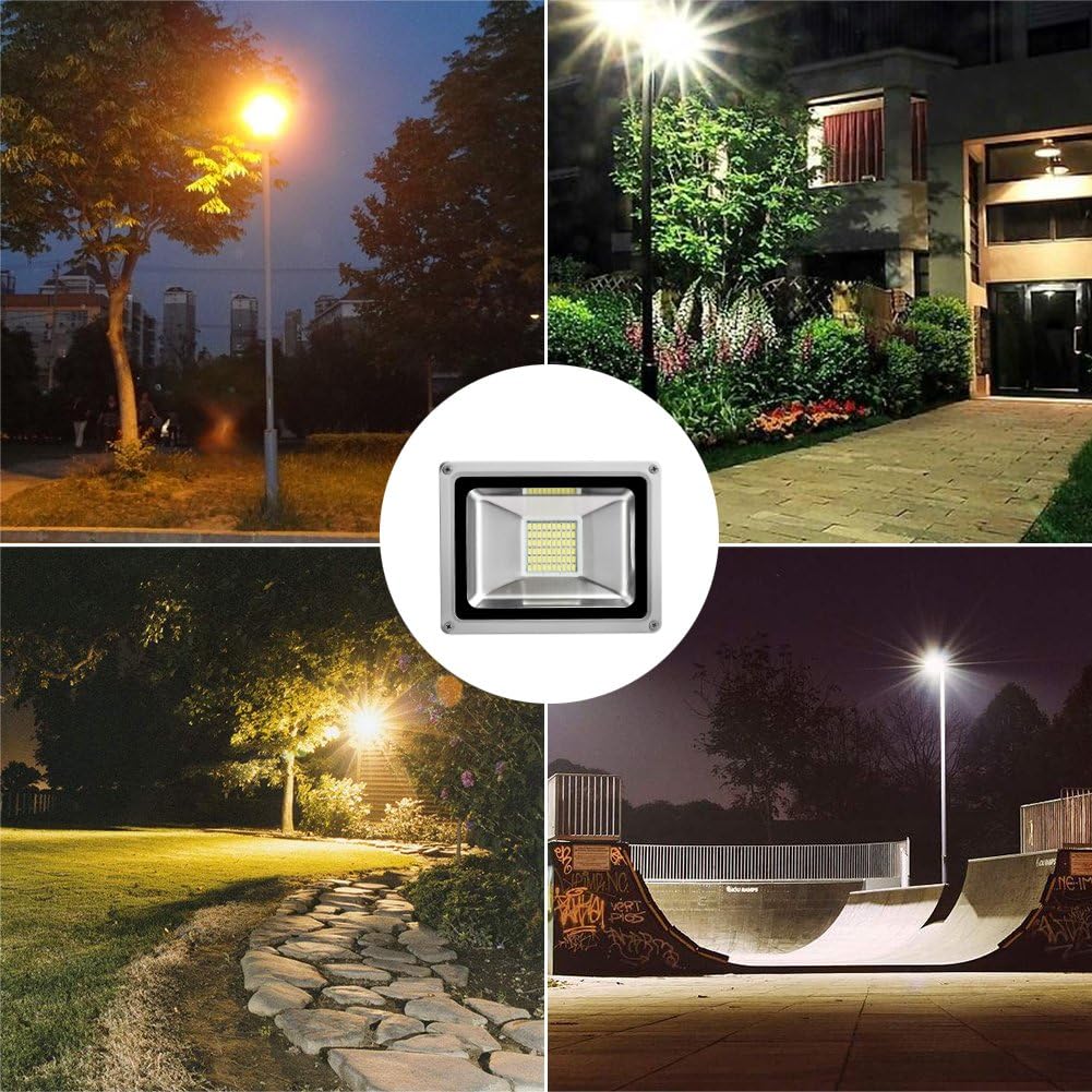 Paquete de 10 luces LED de 30 W, foco para exteriores, impermeable, IP65, 6000-6500K, 3300 lm, luces de seguridad para garaje, jardín, césped, patio