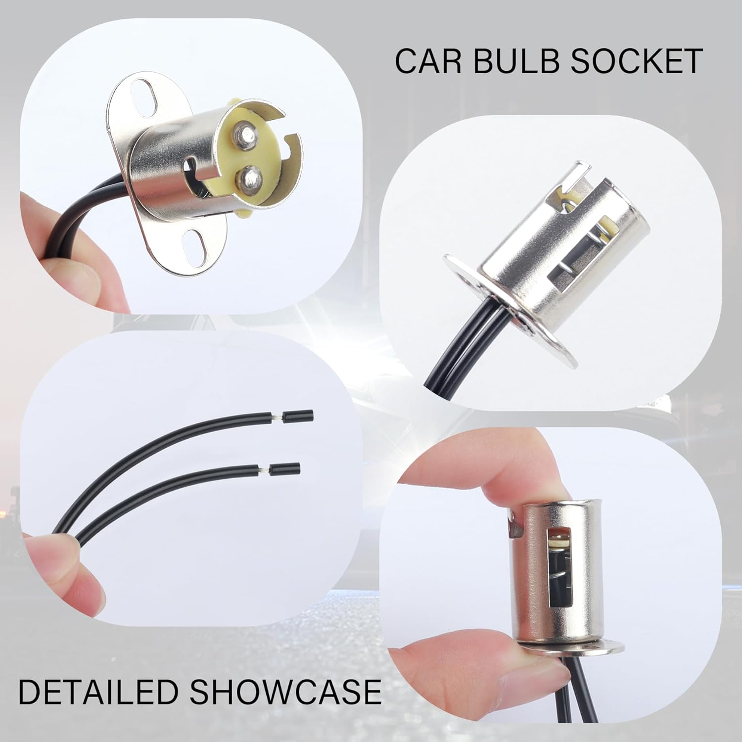 BAY15D – Adaptador de bombilla 1157 con 2 conectores de cable, enchufe de bombilla LED 1157 para intermitente, luz de freno, luces traseras de coche