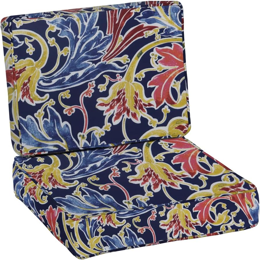 BELLRINO Juego de 4 fundas de cojín decorativas impermeables para exteriores, de 24 x 24 x 4 pulgadas, para silla, asiento, jardín, banco, porche,