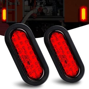 2 luces traseras LED ovaladas rojas de 6 pulgadas, luces de remolque IP67, impermeables, luces de freno para camión, RV, barco, autobús, remolque, 2 luces traseras LED ovaladas rojas de 6 pulgadas, luces de remolque IP67, impermeables, luces de freno para camión, RV, barco, autobús, remolque,