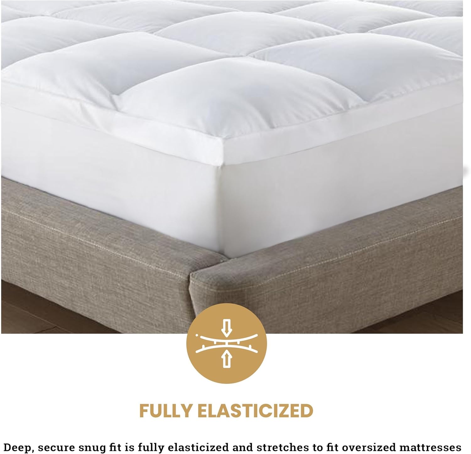 Superior Cubrecolchón, alternativa al plumón, almohada de cama de 2 pulgadas de profundidad, almohadilla cómoda, protector de colchón esponjoso,