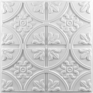 Art3d Azulejos de techo de caída 2×2, panel de techo con pegamento, estilo clásico de lujo en blanco Art3d Azulejos de techo de caída 2×2, panel de techo con pegamento, estilo clásico de lujo en blanco