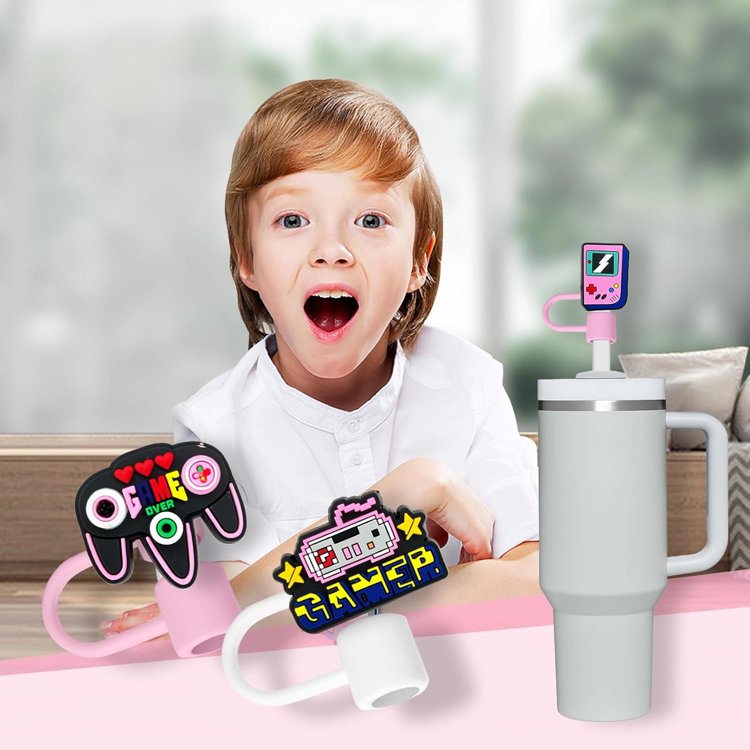 10 vasos con popote de juego para vaso Stanley, 0.394 in, protector reutilizable, puntas de popote para accesorios de taza (10 unidades, juego de