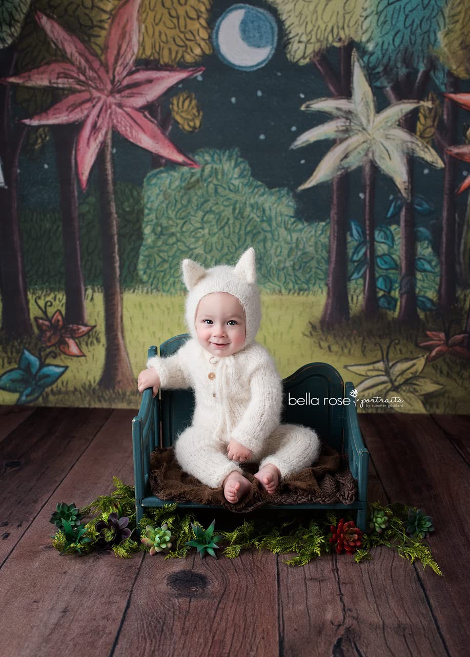 Wolf Costume Photo Prop, Wolf Halloween Costume, Wolf Outfit, Knitted Todler Outfitt, Sitter Size Wolf, Sitter outfit, Wolf Se (6-9 mth, 13. petrol)