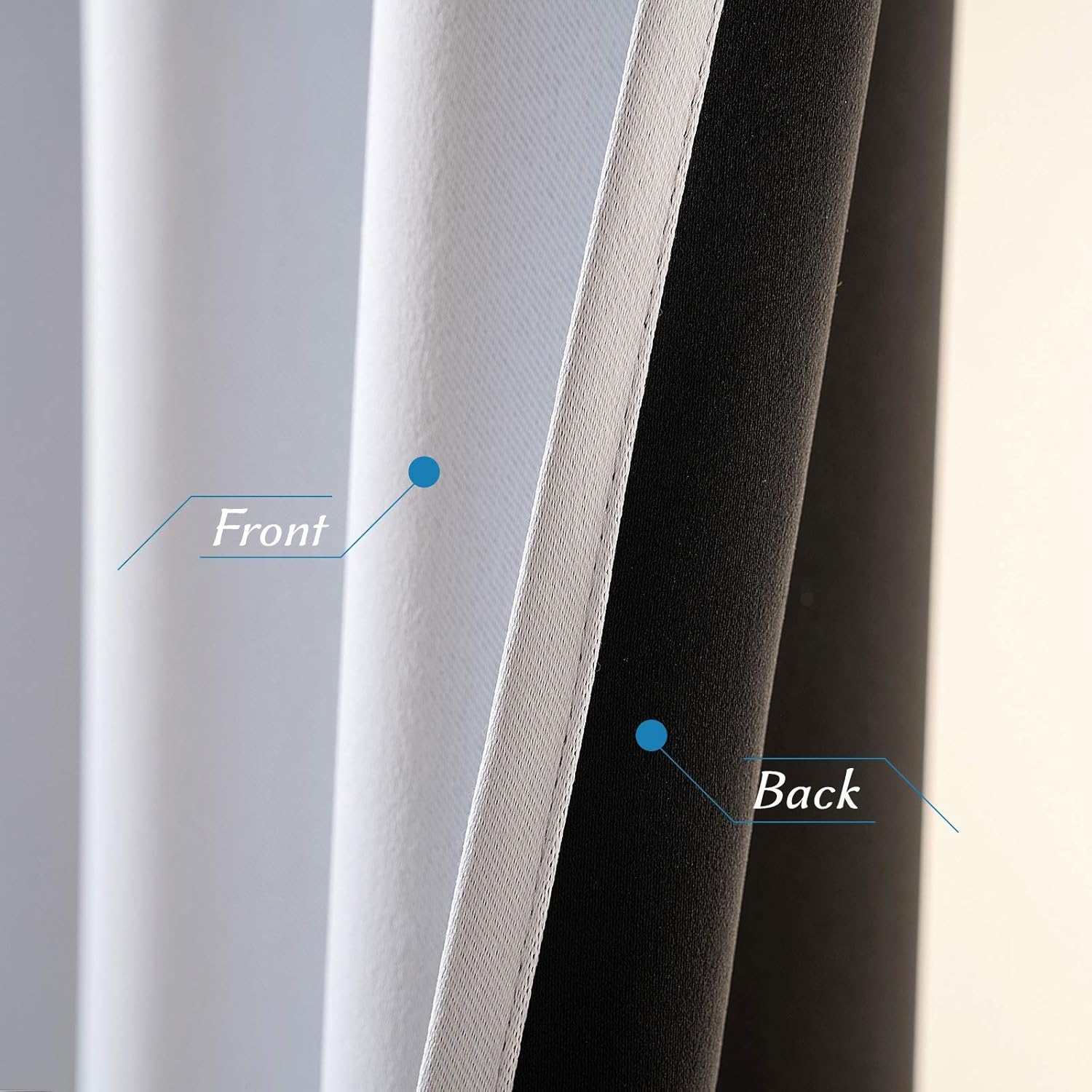 MIULEE Cortinas 100% opacas de 90 pulgadas de largo para dormitoriosala de estar, cortinas de ventana de 1 capa con ojales para oscurecer