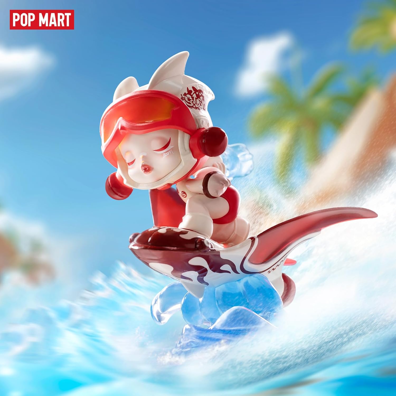 POP MART Figuras de caja ciega de fiesta acuática, juguetes de diseño aleatorio para decoración moderna del hogar, juego de juguetes coleccionables