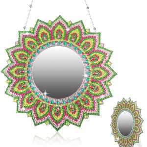 Youteer Espejo de pintura de diamante DIY, kit de espejo de maquillaje de mandala para adultos y niños, suministros de arte de diamantes para Youteer Espejo de pintura de diamante DIY, kit de espejo de maquillaje de mandala para adultos y niños, suministros de arte de diamantes para