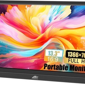 Kenowa Monitor portátil de 13.3 pulgadas HD 1366x768P Pantalla LED Pequeño Monitor HDMI Altavoz incorporado y soporte ajustable Puerto HDMI VGA, Kenowa Monitor portátil de 13.3 pulgadas HD 1366x768P Pantalla LED Pequeño Monitor HDMI Altavoz incorporado y soporte ajustable Puerto HDMI VGA,