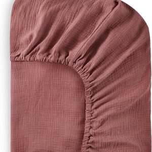 Sábanas de cuna de algodón, sábana bajera para cuna, cómoda funda de cama de algodón, suave y suave, color rojo azufaifo Sábanas de cuna de algodón, sábana bajera para cuna, cómoda funda de cama de algodón, suave y suave, color rojo azufaifo