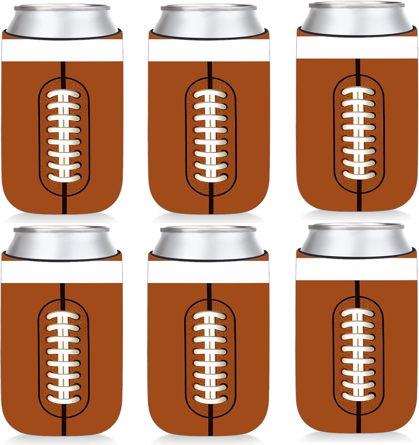 12 fundas para latas de fútbol, de neopreno, refrescos, de neopreno, termoenfriadores para amantes del deporte, fundas de bebidas, suministros de