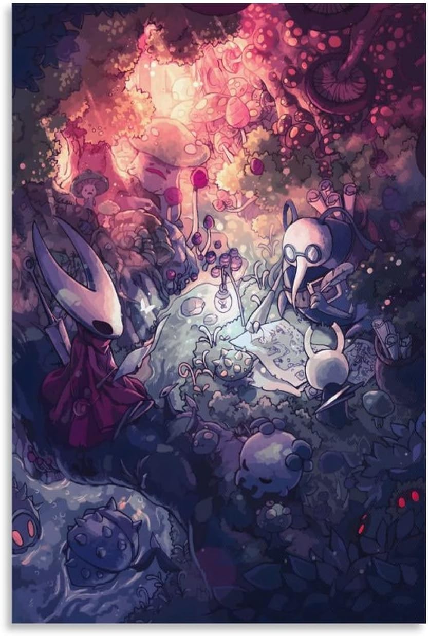SNKB Hollow Knight – Póster artístico en lienzo y arte para pared, diseño moderno de dormitorio familiar, 16 x 24 pulgadas (15.7 x 23.6 in)