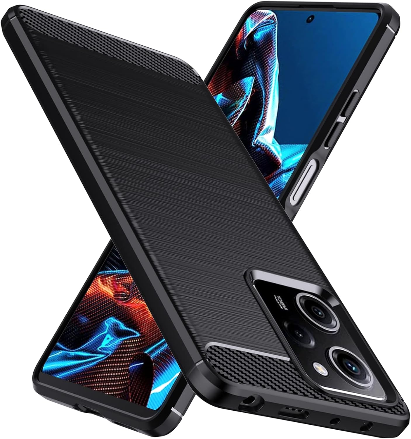 Natbok Funda compatible con Xiaomi Poco F5 5G, TPU flexible textura cepillada antideslizante protección militar a prueba de golpes, funda delgada