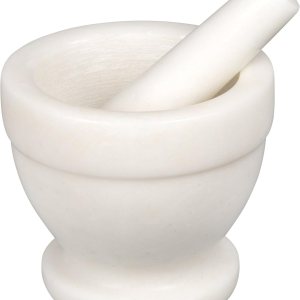 Creative Home Natural Color Blanco Mortero Y Pilón de mármol, 5.25diam. X 4,5H por CREATIVE Home Creative Home Natural Color Blanco Mortero Y Pilón de mármol, 5.25diam. X 4,5H por CREATIVE Home