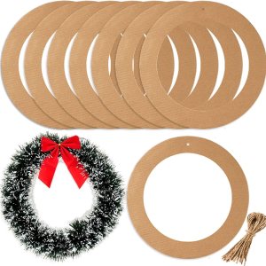 10 coronas redondas colgantes grandes de cartón de 12 pulgadas para manualidades, círculo redondo de papel, adornos colgantes de Navidad, adornos 10 coronas redondas colgantes grandes de cartón de 12 pulgadas para manualidades, círculo redondo de papel, adornos colgantes de Navidad, adornos