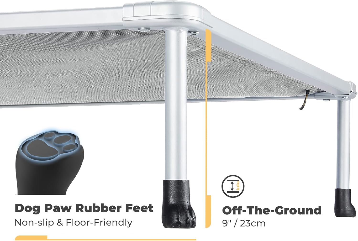 Veehoo – Cama elevada tipo catre para perros grandes, refrescante, a prueba de mordiscos, lavable y con patas antideslizantes, para interiores y