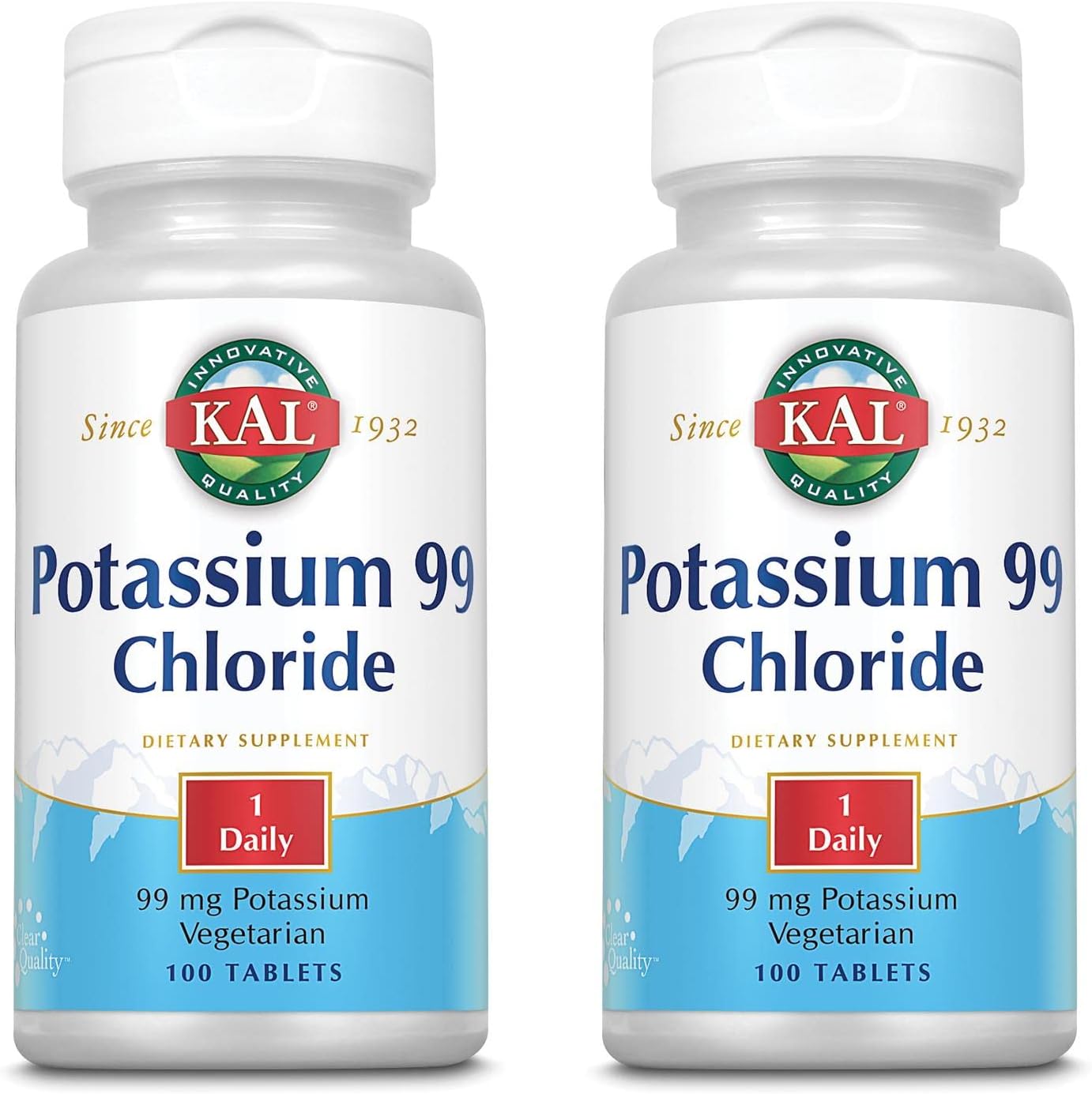KAL 99 mg de cloruro de potasio, 100 tabletas  Paquete de 2