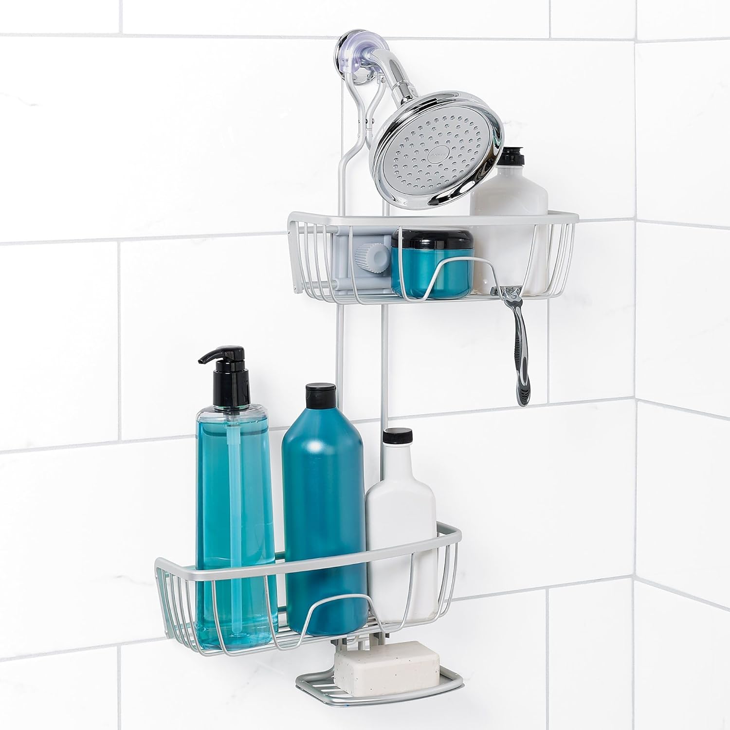 Canasta de ducha Zenna Home 7402AL NeverRust de aluminio de cromo satinado