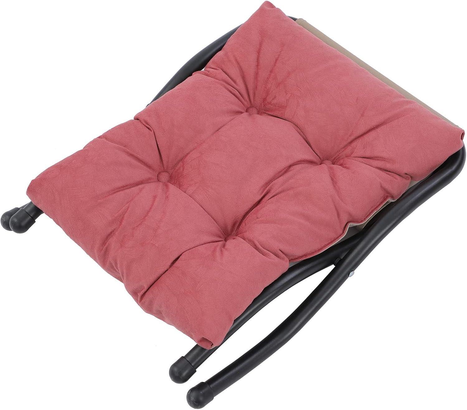 Taburete plegable de 15 pulgadas, reposapiés de acento pequeño, elegante otomana plegable con marco de metal, reposapiés plegable tapizado Morden