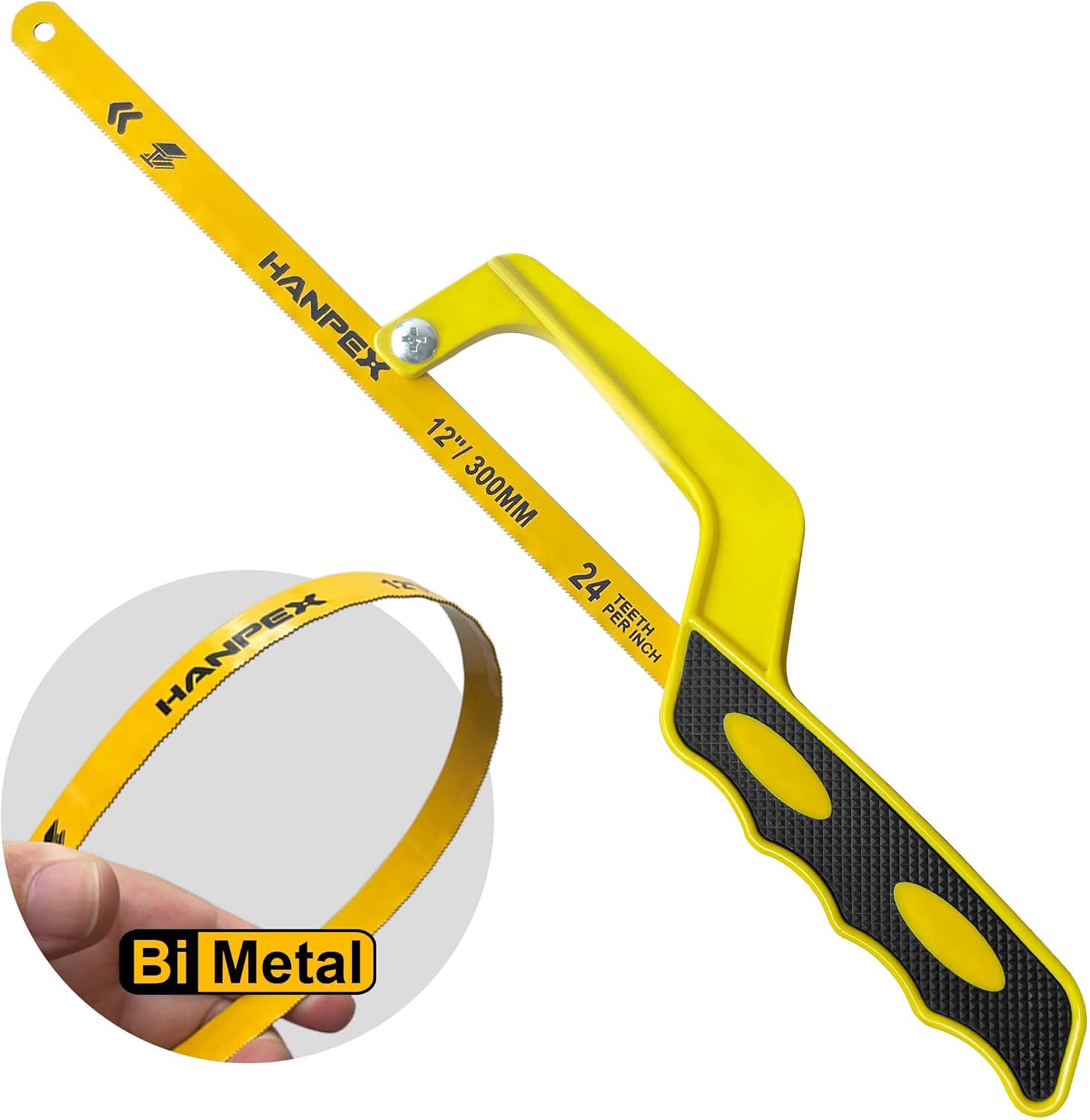Mini sierra para metales, sierra compacta de aluminio con hoja de sierra bimetálica flexible de 12 pulgadas, sierra de corte de metal, pequeña