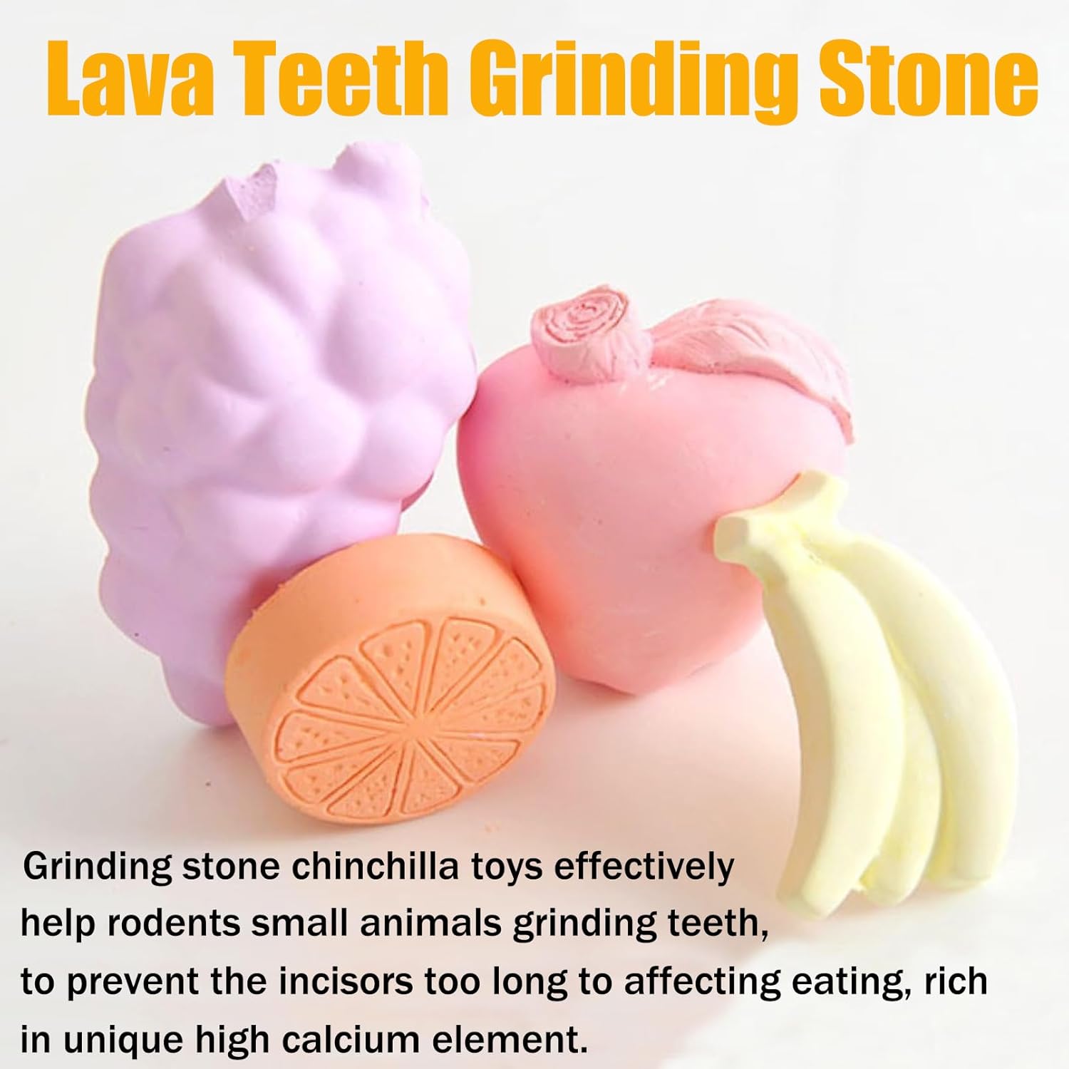 Hamiledyi 5 piezas Chinchilla Lava Block Calcio Piedra Dientes Molienda para hámster, conejo, conejo, ratas, ratón, ardillas, masticar juguetes
