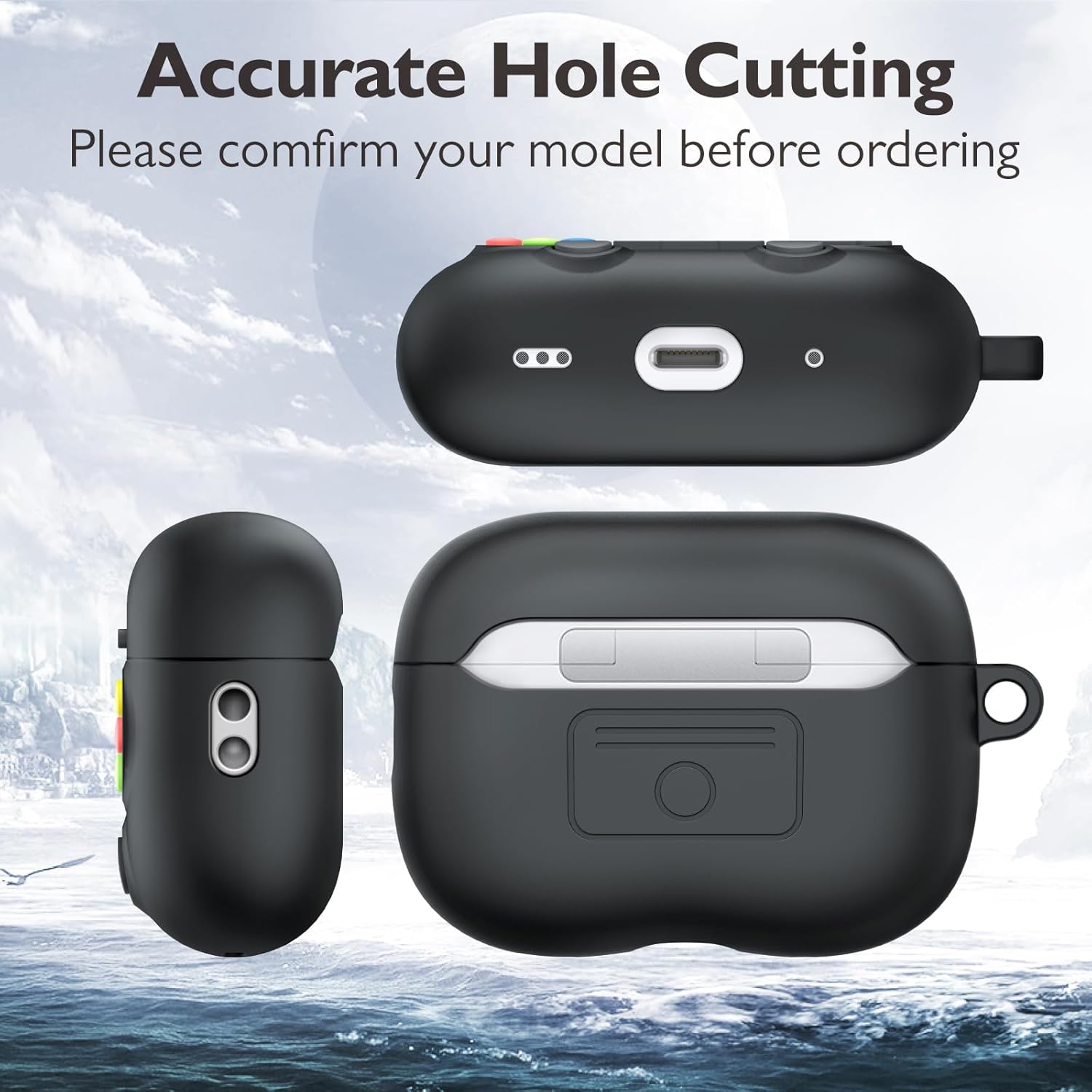 volport Funda para Airpods Pro de 2 generación Funda de silicona para Apple Air Pods Pro 21 generación con llavero, diseño de juego genial para