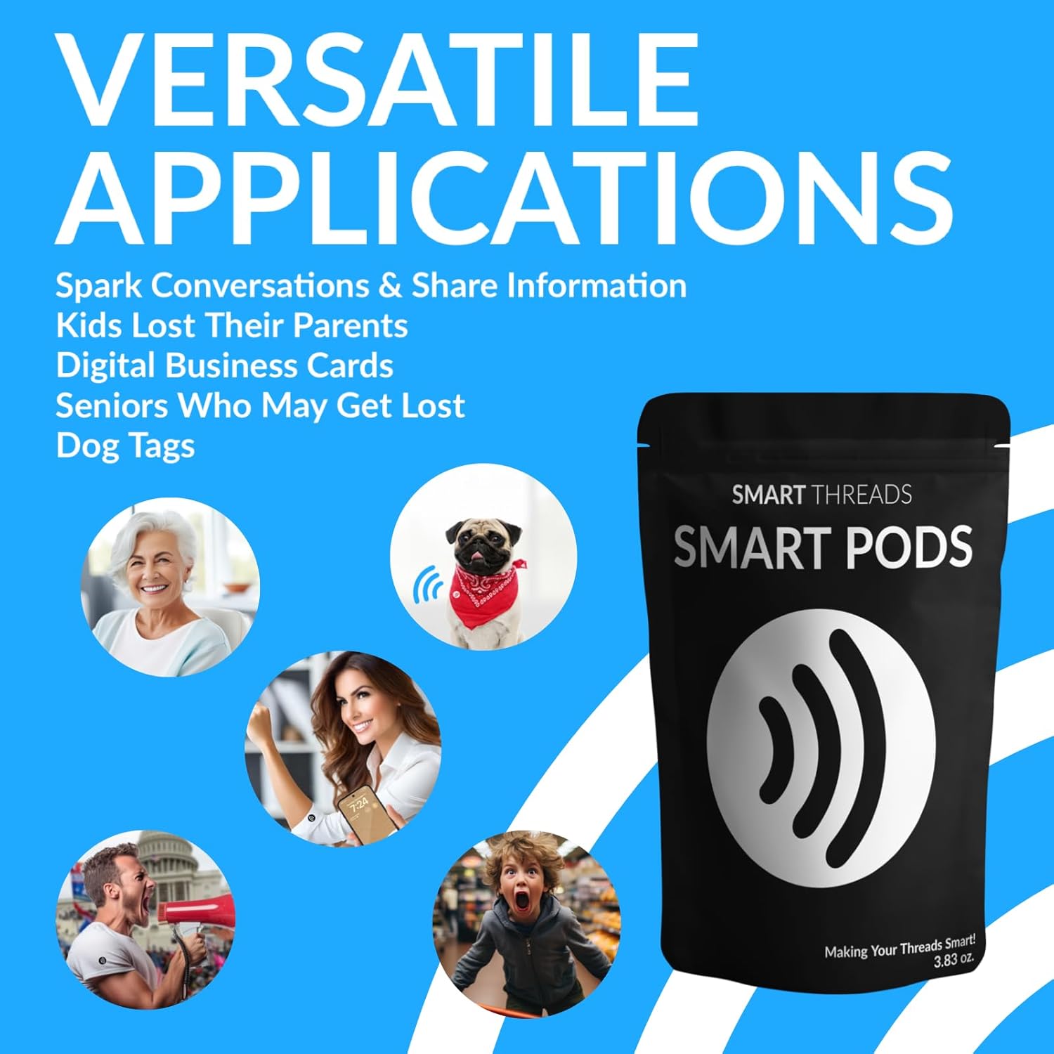 Smart POD – Lleva tu tarjeta de visita digital Dot  Enlace al sitio web  Enlace de revisión de Google  TAP N’ Share NFC – iPhone y Android (negro,