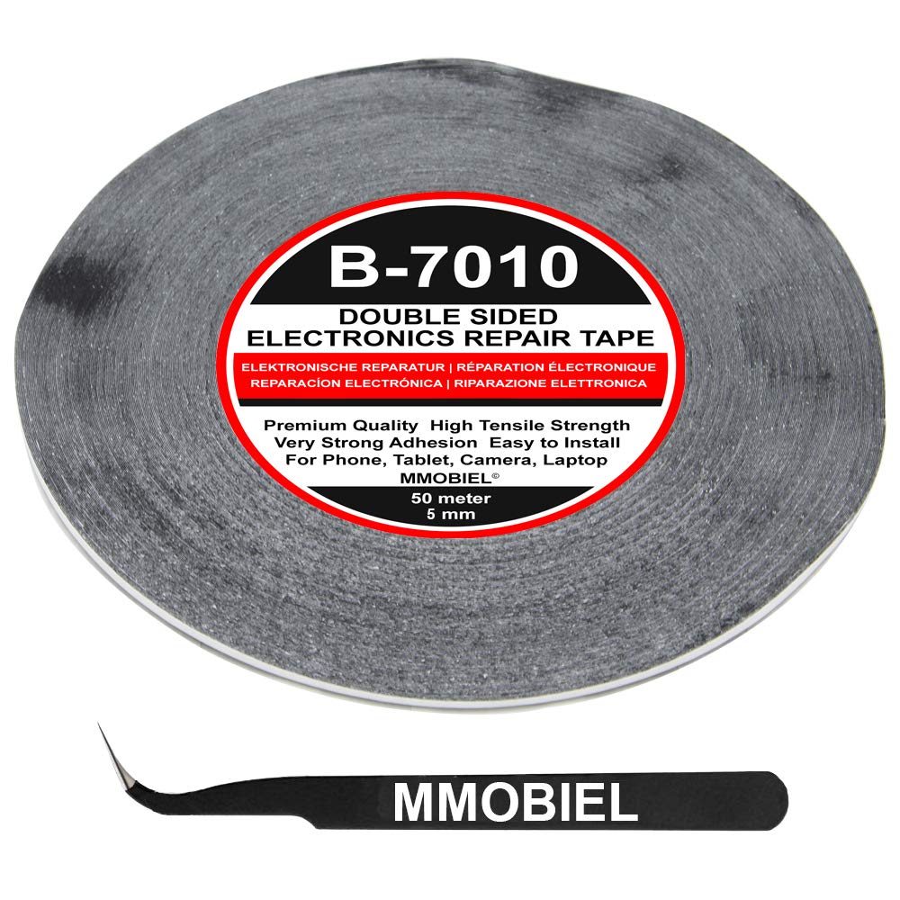 MMOBIEL Cinta adhesiva fuerte de doble cara de 0.197 in de largo rollo de 164.0 ft (negro) para reparación de tabletas de teléfonos inteligentes