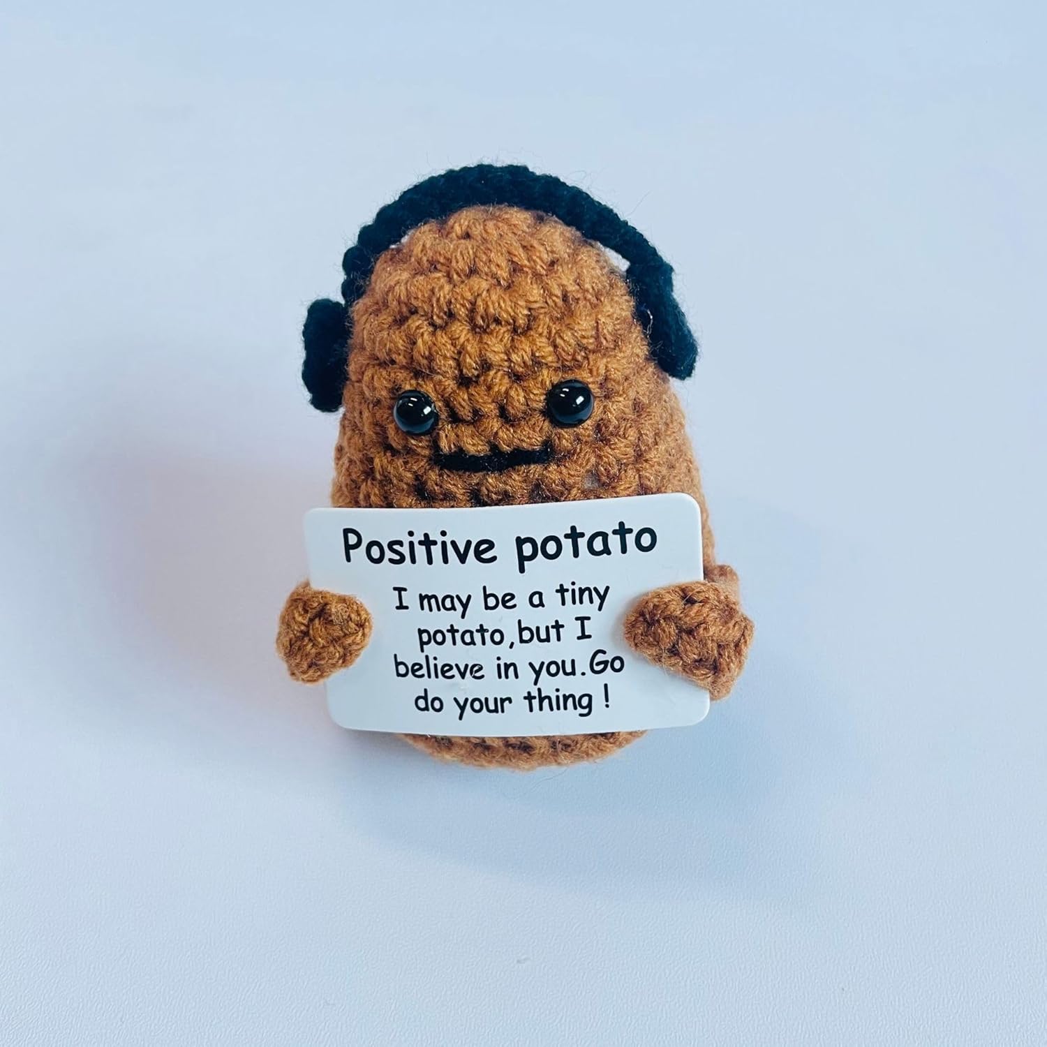 NVANFE Juguete inspirado en el regalo de papa, juguetes de punto, figuras divertidas, positivas, papas para tejer patatas para automóvil,