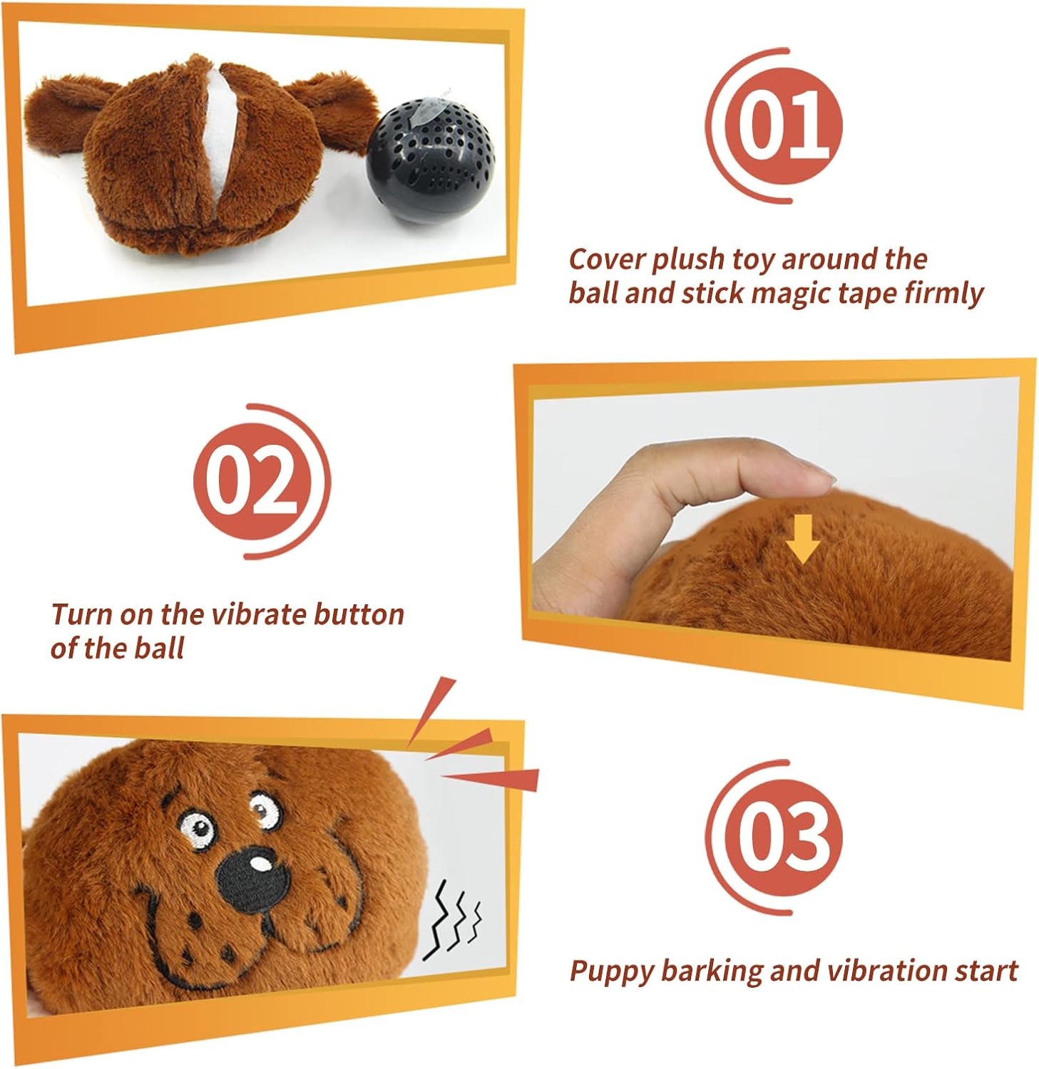 NAMSAN Giggle – Juguete de peluche interactivo para perros, juguete chirriante con bola de activación de salto para perros que juegan (monstruo